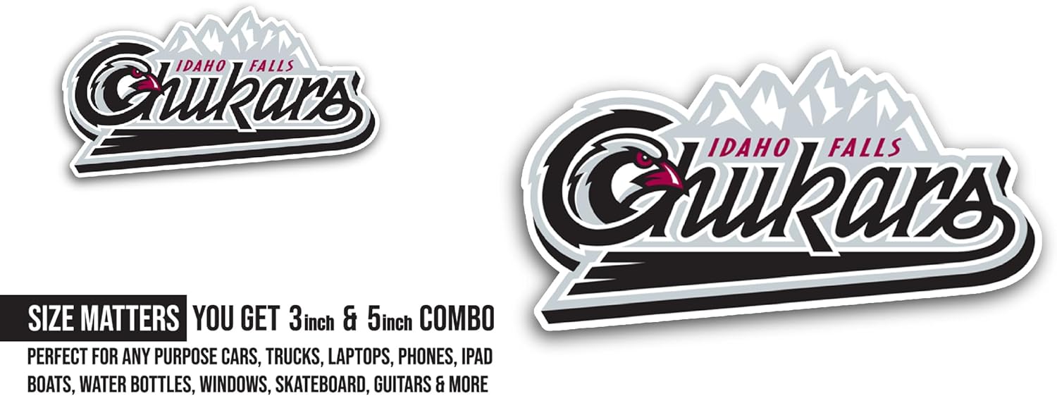 2 (Pieces) 3" and 5" Idah0 Falls Chukars Sticker, Waterproof Vinyl Decals for Many Purpose Like Cars, Trucks, Laptops, Phones, Windows and More