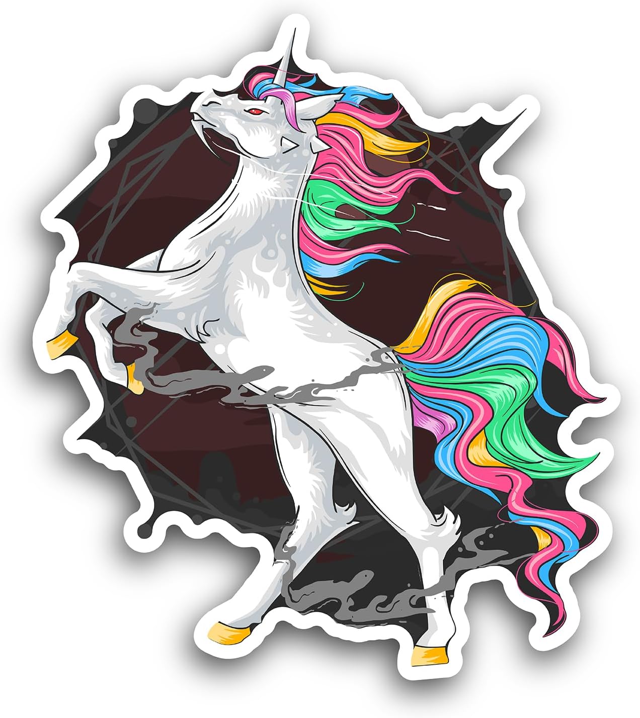2 (Pieces) 3" and 5" Colorful Unicorn Sticker, Waterproof Vinyl Decals for Many Purpose Like Cars, Trucks, Laptops, Phones, Windows and More