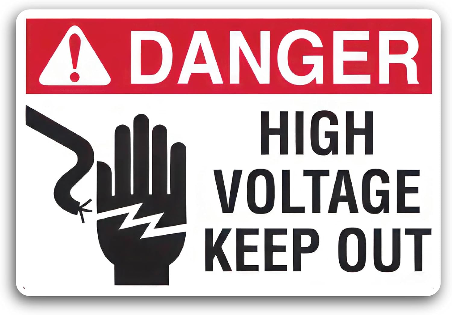 2 (Pieces) 3" and 5" Danger High Voltage Keep Out Symbol Decal Sticker, Waterproof Vinyl Decals for Many Purpose Like Cars, Trucks, Laptops, Phones, Windows and More