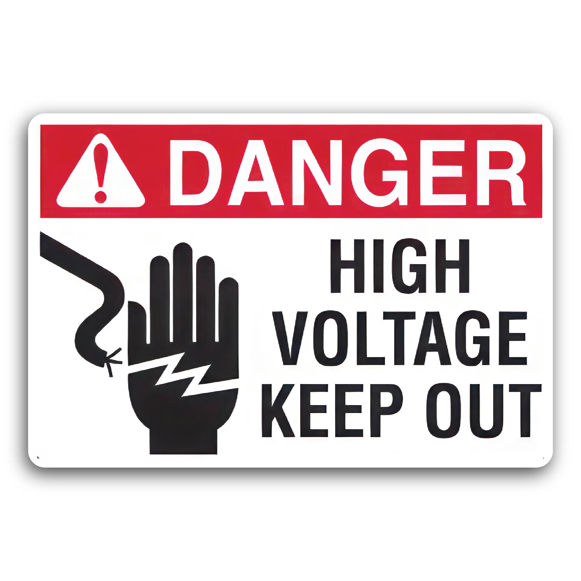 2 (Pieces) 3" and 5" Danger High Voltage Keep Out Symbol Decal Sticker, Waterproof Vinyl Decals for 