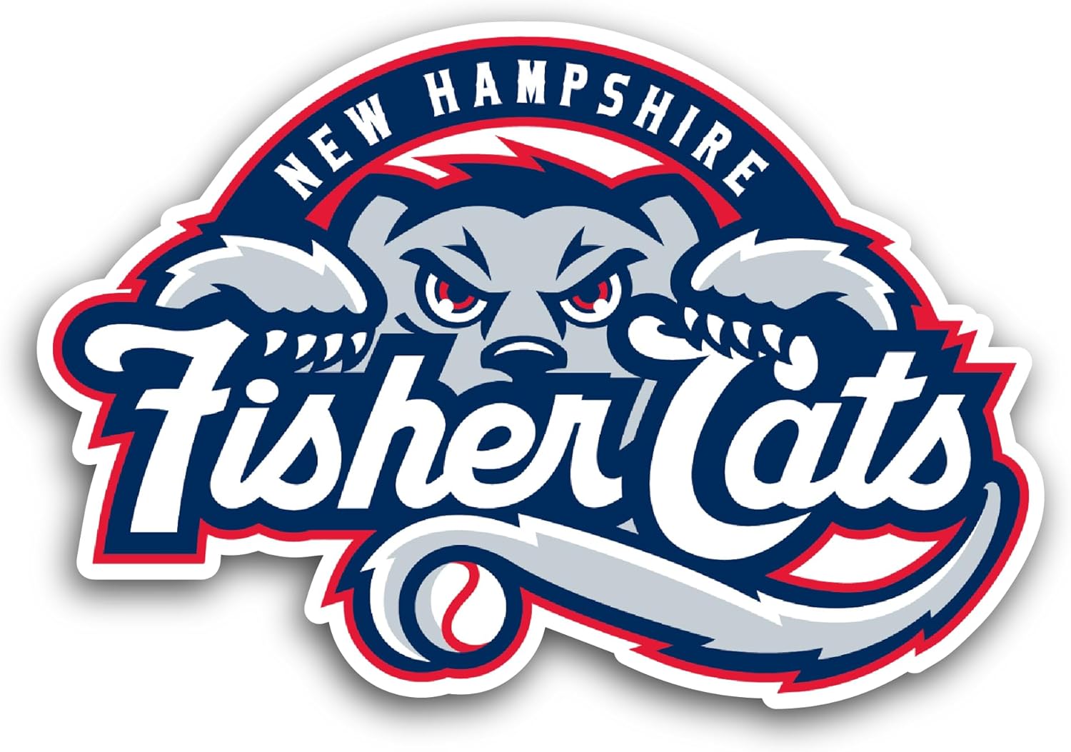 2 (Pieces) 3" and 5" N3w Hampshire Fisher Cats Decal Sticker, Waterproof Vinyl Decals for Many Purpose Like Cars, Trucks, Laptops, Phones, Windows and More