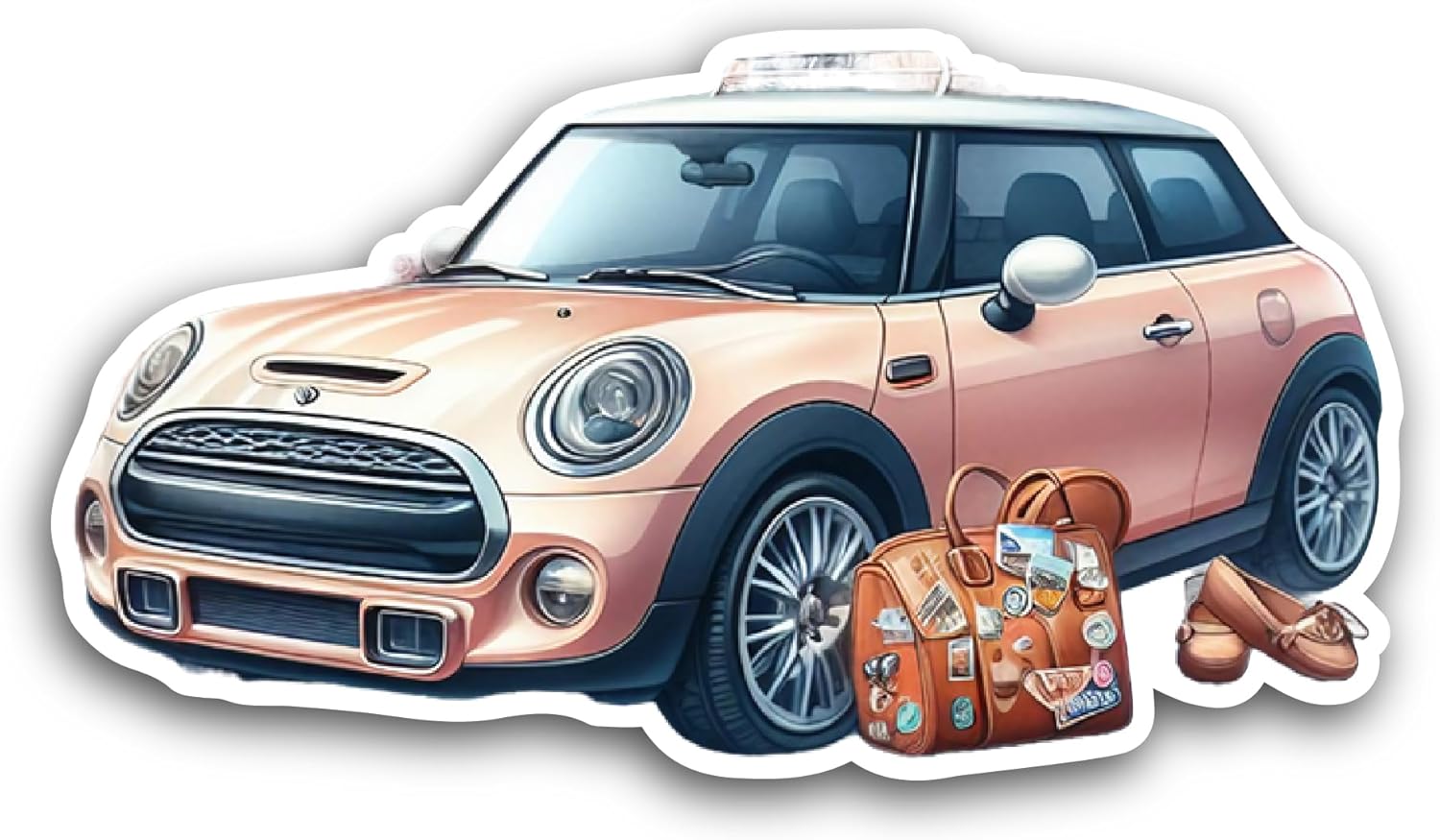2 (Pieces) 3" and 5" Car Sticker, Waterproof Vinyl Decals for Many Purpose Like Cars, Trucks, Laptops, Phones, Windows and More