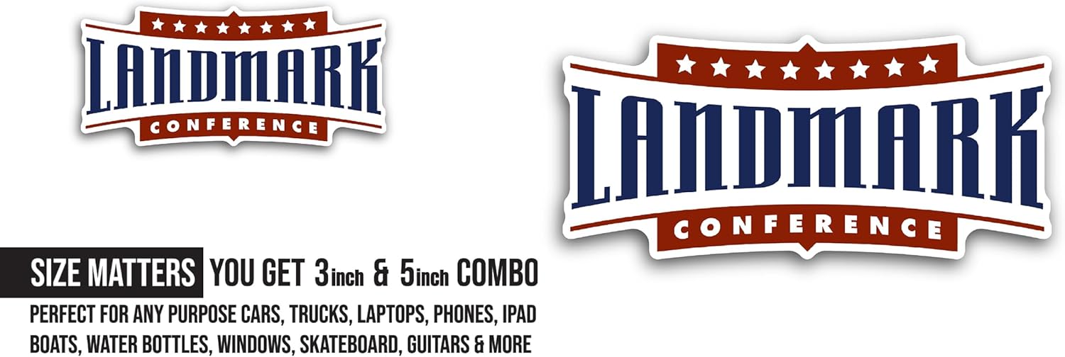 2 (Pieces) 3" and 5" Landmark C0nference Sticker, Waterproof Vinyl Decals for Many Purpose Like Cars, Trucks, Laptops, Phones, Windows and More