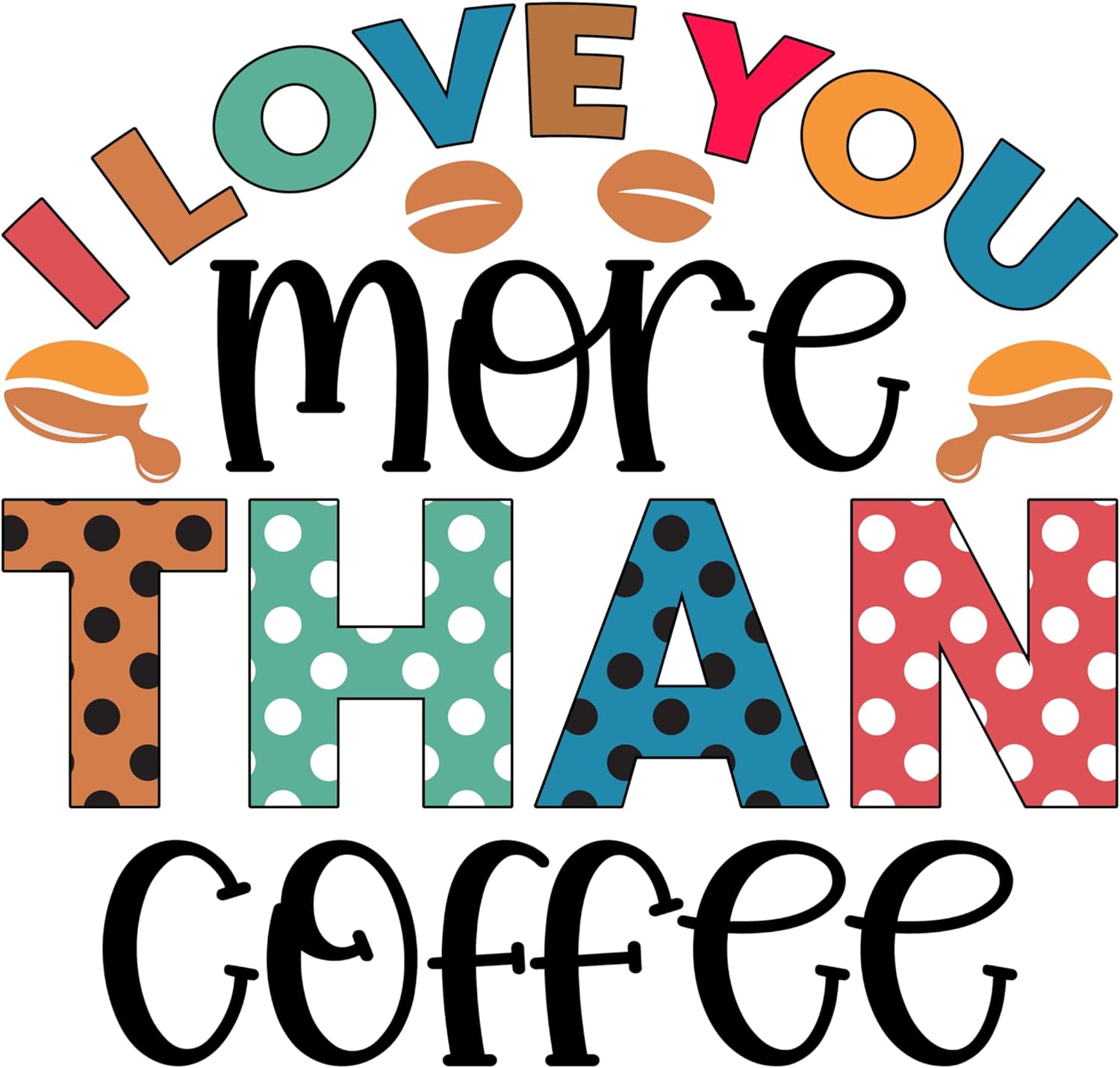 Inspirational Quote "I Love You More Than Coffee" Motivational Sticker Vinyl Decal Motivation Stickers- 5" Vinyl Sticker Waterproof