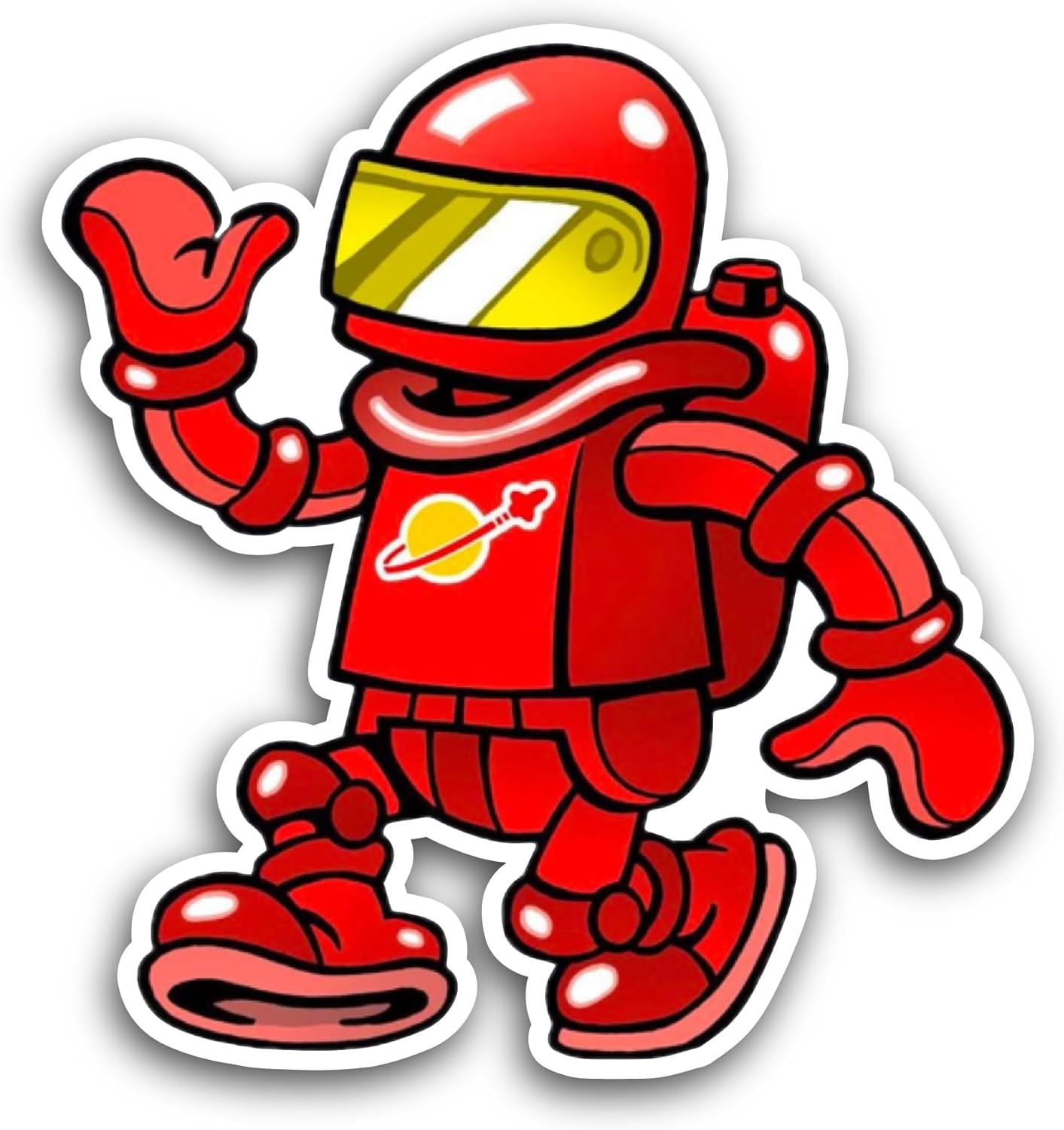 2 (Pieces) 3" and 5" Red Bot Sticker, Waterproof Vinyl Decals for Many Purpose Like Cars, Trucks, Laptops, Phones, Windows and More