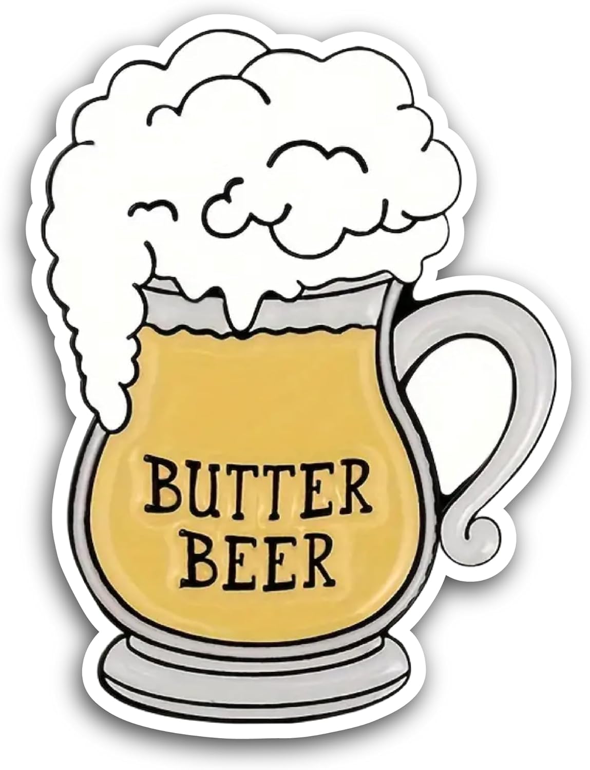 2 (Pieces) 3" and 5" Butter Beer Sticker, Waterproof Vinyl Decals for Many Purpose Like Cars, Trucks, Laptops, Phones, Windows and More