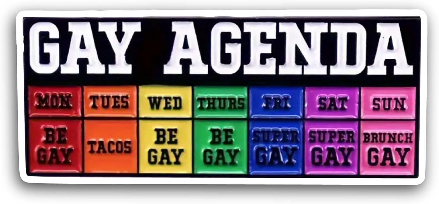 2 (Pieces) 3" and 5" Gay Agenda Sticker, Waterproof Vinyl Decals for Many Purpose Like Cars, Trucks, Laptops, Phones, Windows and More
