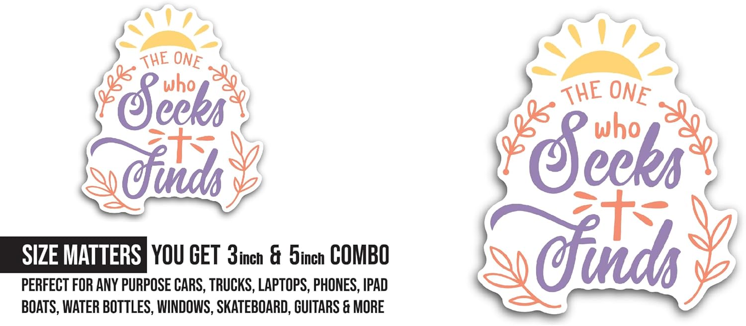 2 (Pieces) 3" and 5" The One Who Text Sticker, Waterproof Vinyl Decals for Many Purpose Like Cars, Trucks, Laptops, Phones, Windows and More
