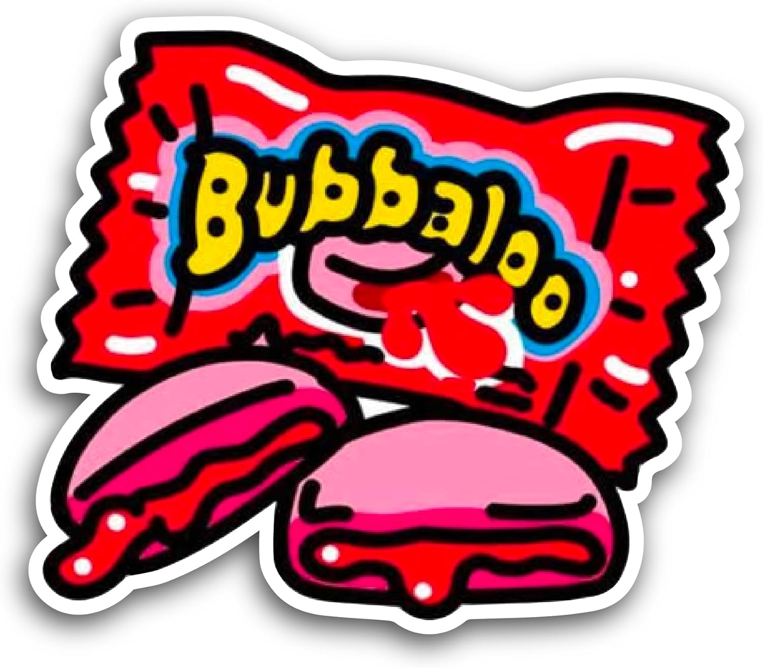 2 (Pieces) 3" and 5" Bubbaloo Sticker, Waterproof Vinyl Decals for Many Purpose Like Cars, Trucks, Laptops, Phones, Windows and More