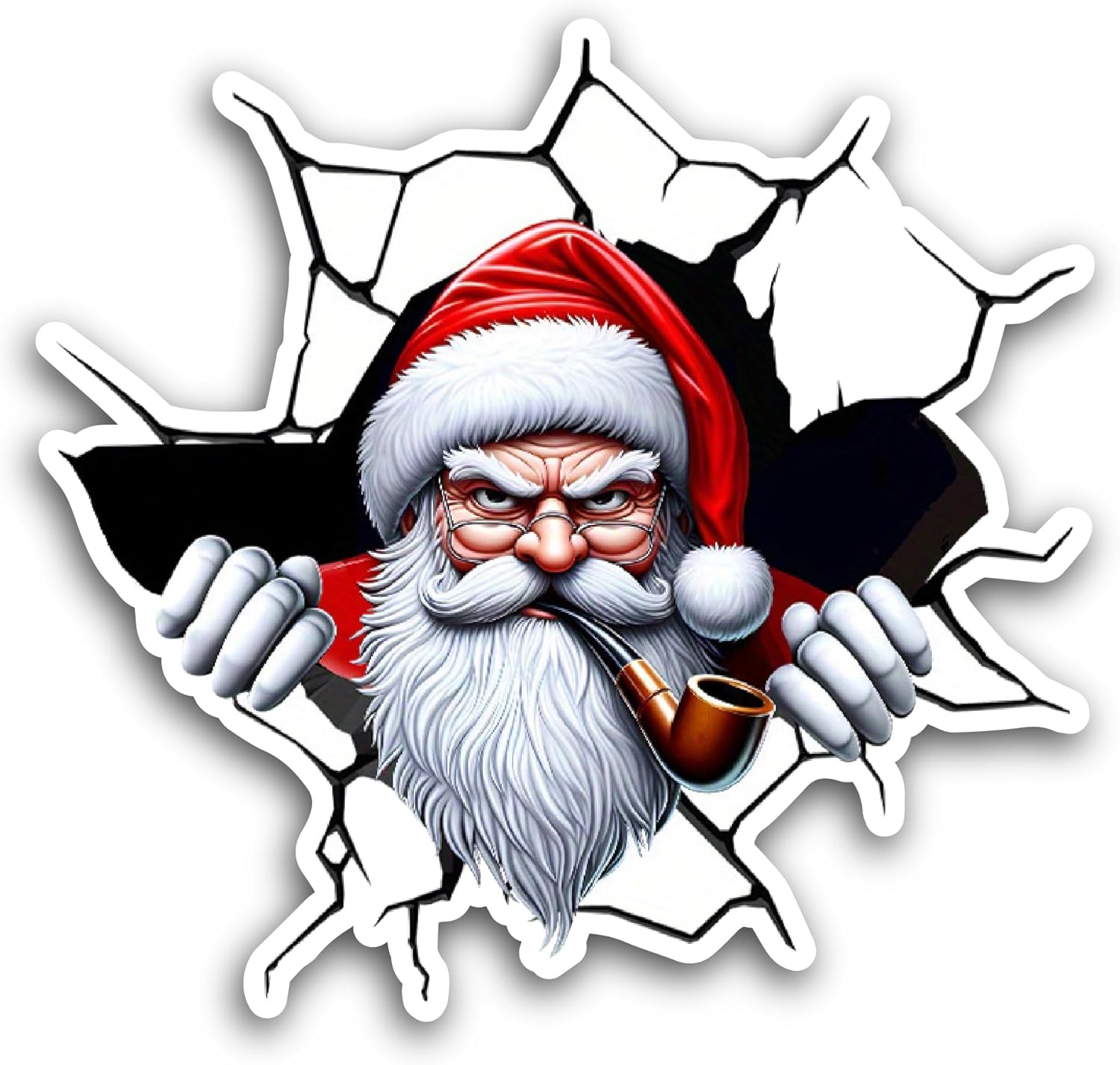 2 (Pieces) 3" and 5" Santa Sticker, Waterproof Vinyl Decals for Many Purpose Like Cars, Trucks, Laptops, Phones, Windows and More