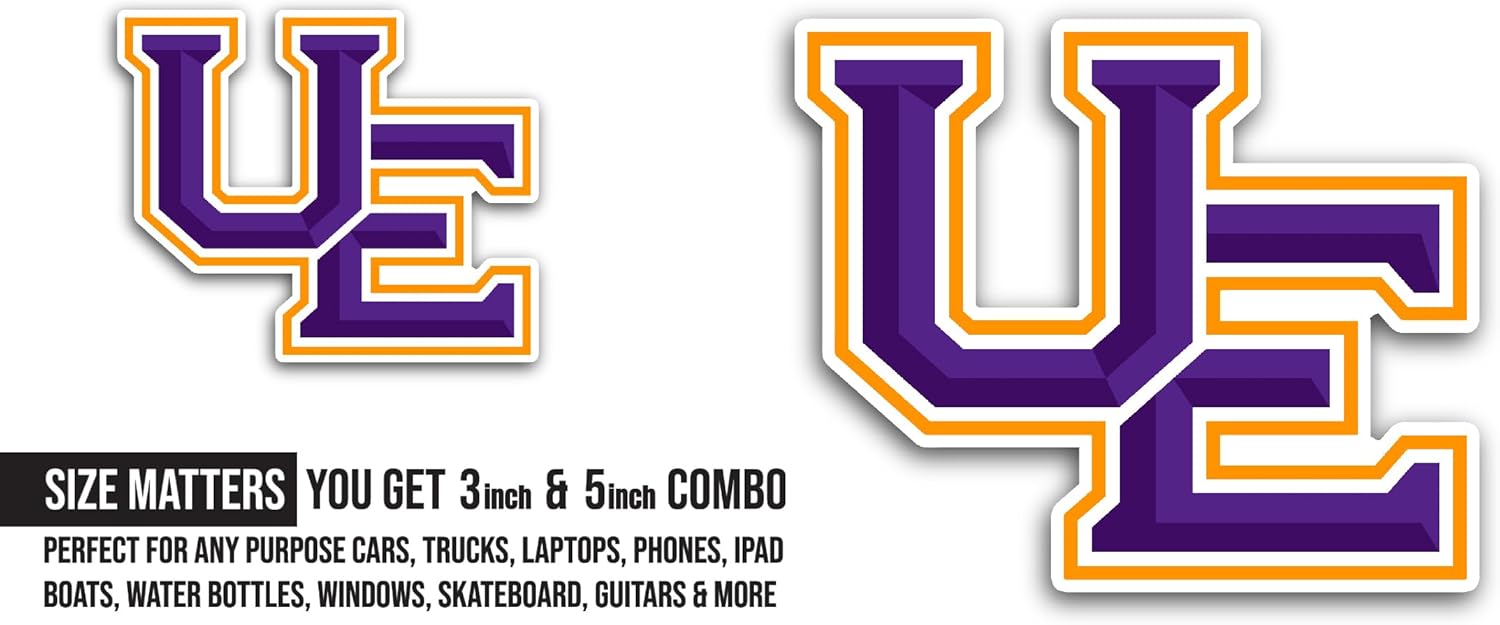 2 (Pieces) 3" and 5" University of Ev@nsville Athletics Sticker, Waterproof Vinyl Decals for Many Purpose Like Cars, Trucks, Laptops, Phones, Windows and More