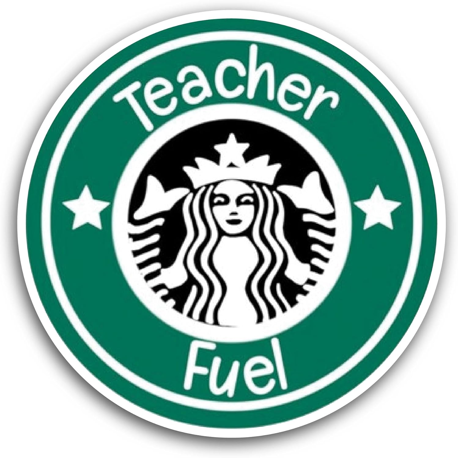 2 (Pieces) 3" and 5" Teacher Fuel Sticker, Waterproof Vinyl Decals for Many Purpose Like Cars, Trucks, Laptops, Phones, Windows and More