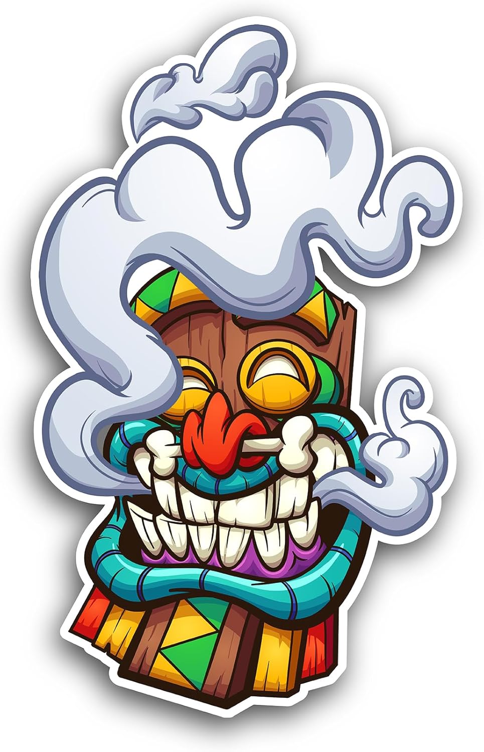 2 (Pieces) 3" and 5" Tiki Head Wall Decal Sticker, Waterproof Vinyl Decals for Many Purpose Like Cars, Trucks, Laptops, Phones, Windows and More