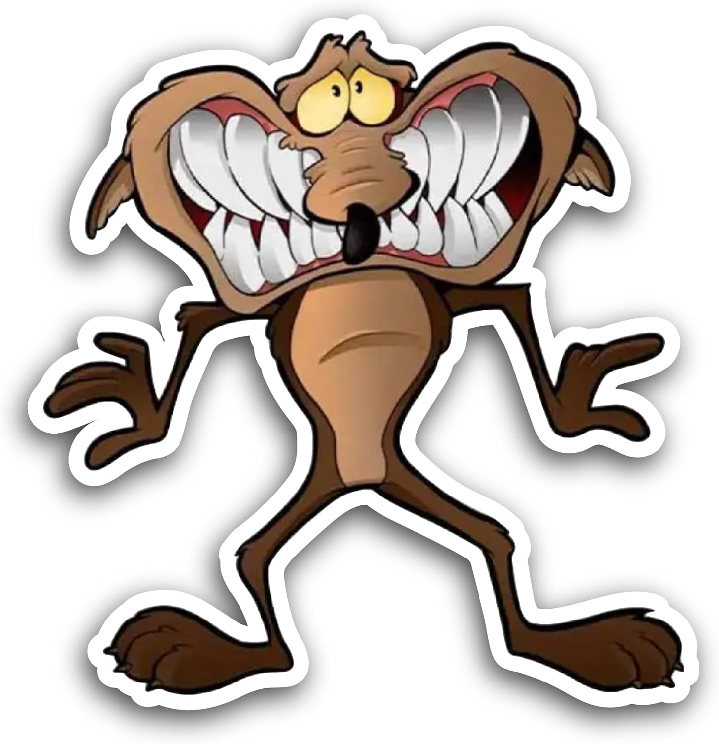 2 (Pieces) 3" and 5" Cartoon Wolf Sticker, Waterproof Vinyl Decals for Many Purpose Like Cars, Trucks, Laptops, Phones, Windows and More