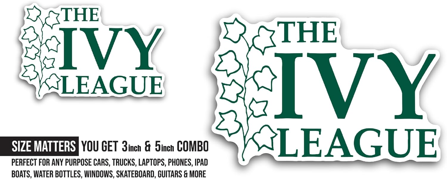 2 (Pieces) 3" and 5" The Ivy L3ague Sticker, Waterproof Vinyl Decals for Many Purpose Like Cars, Trucks, Laptops, Phones, Windows and More