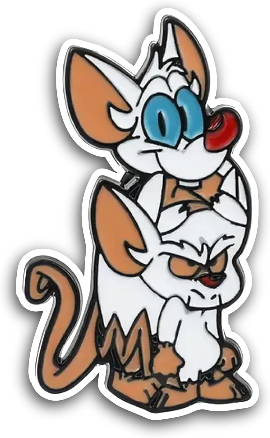 2 (Pieces) 3" and 5" Cute White Mouse Sticker, Waterproof Vinyl Decals for Many Purpose Like Cars, Trucks, Laptops, Phones, Windows and More