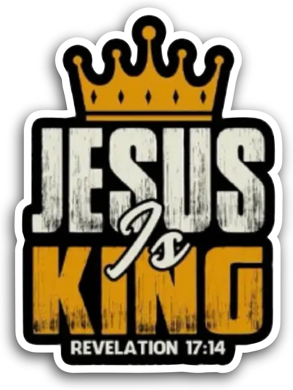 2 (Pieces) 3" and 5" Jesus is King Sticker, Waterproof Vinyl Decals for Many Purpose Like Cars, Trucks, Laptops, Phones, Windows and More