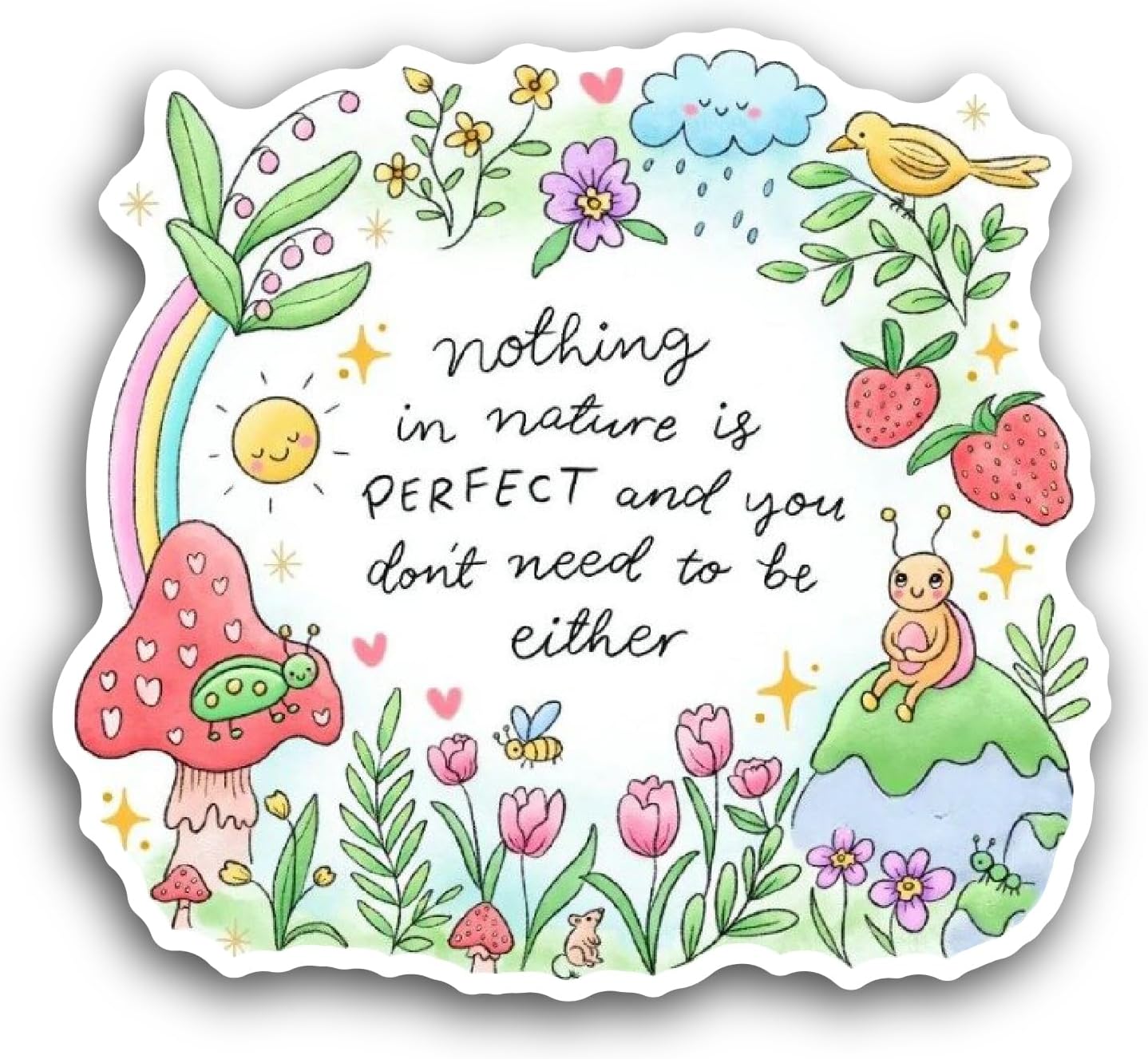 2 (Pieces) 3" and 5" Art with Inspirational Text Sticker, Waterproof Vinyl Decals for Many Purpose Like Cars, Trucks, Laptops, Phones, Windows and More