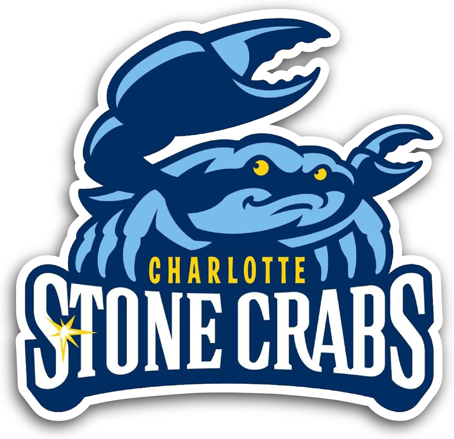 2 (Pieces) 3" and 5" Charl0tte Stone Crabs Sticker, Waterproof Vinyl Decals for Many Purpose Like Cars, Trucks, Laptops, Phones, Windows and More