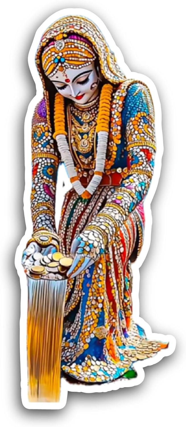 2 (Pieces) 3" and 5" Indian Spiritual God Sticker, Waterproof Vinyl Decals for Many Purpose Like Cars, Trucks, Laptops, Phones, Windows and More