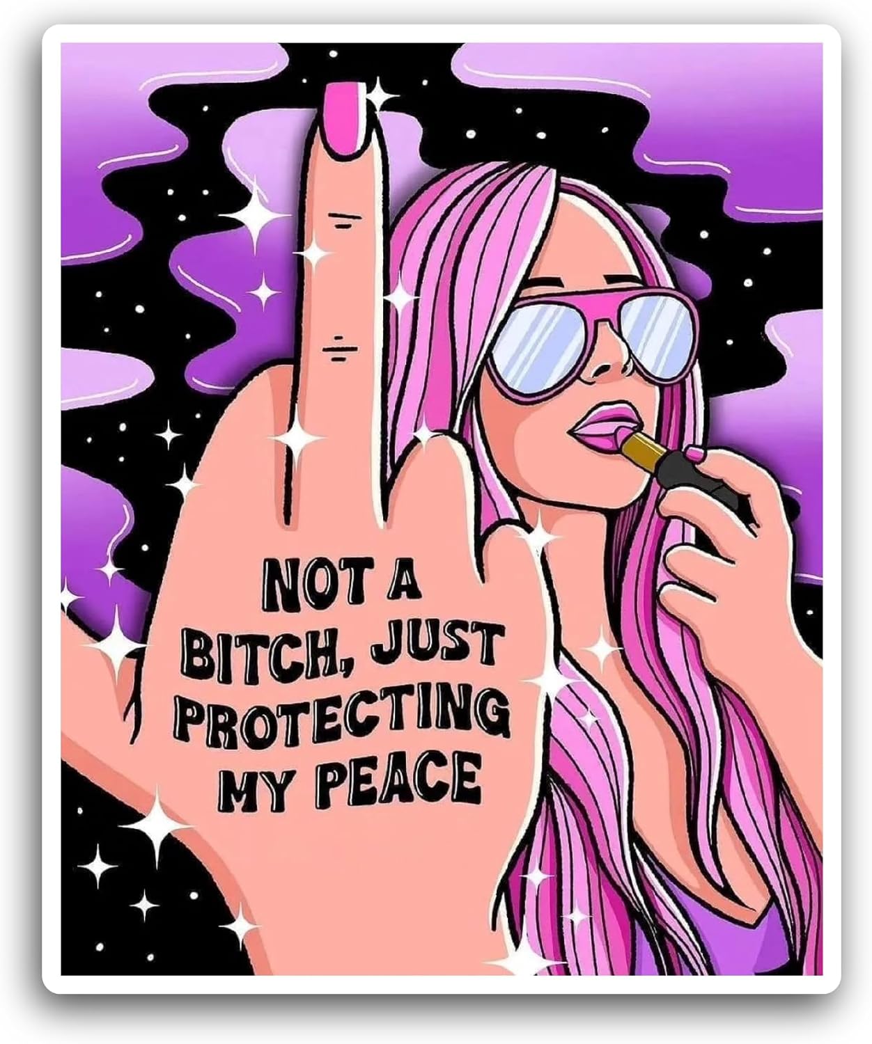 2 (Pieces) 3" and 5" Not A Bitch Sticker, Waterproof Vinyl Decals for Many Purpose Like Cars, Trucks, Laptops, Phones, Windows and More