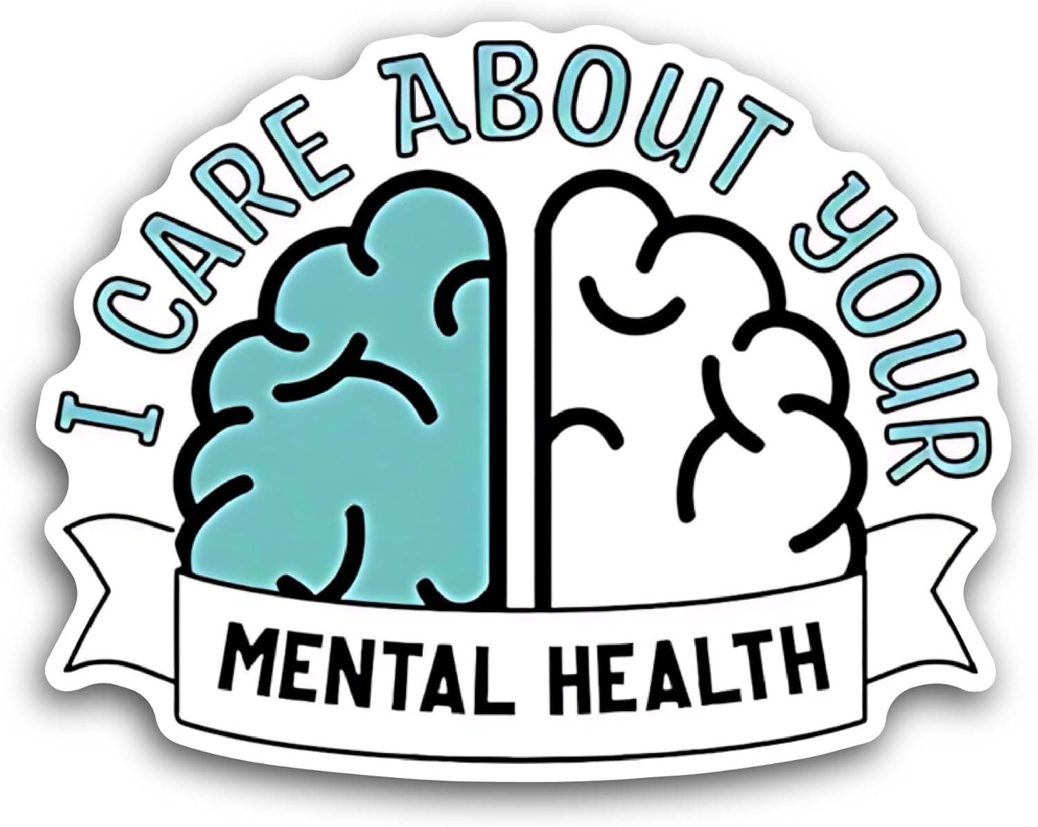 2 (Pieces) 3" and 5" I Care About Your Sticker, Waterproof Vinyl Decals for Many Purpose Like Cars, Trucks, Laptops, Phones, Windows and More