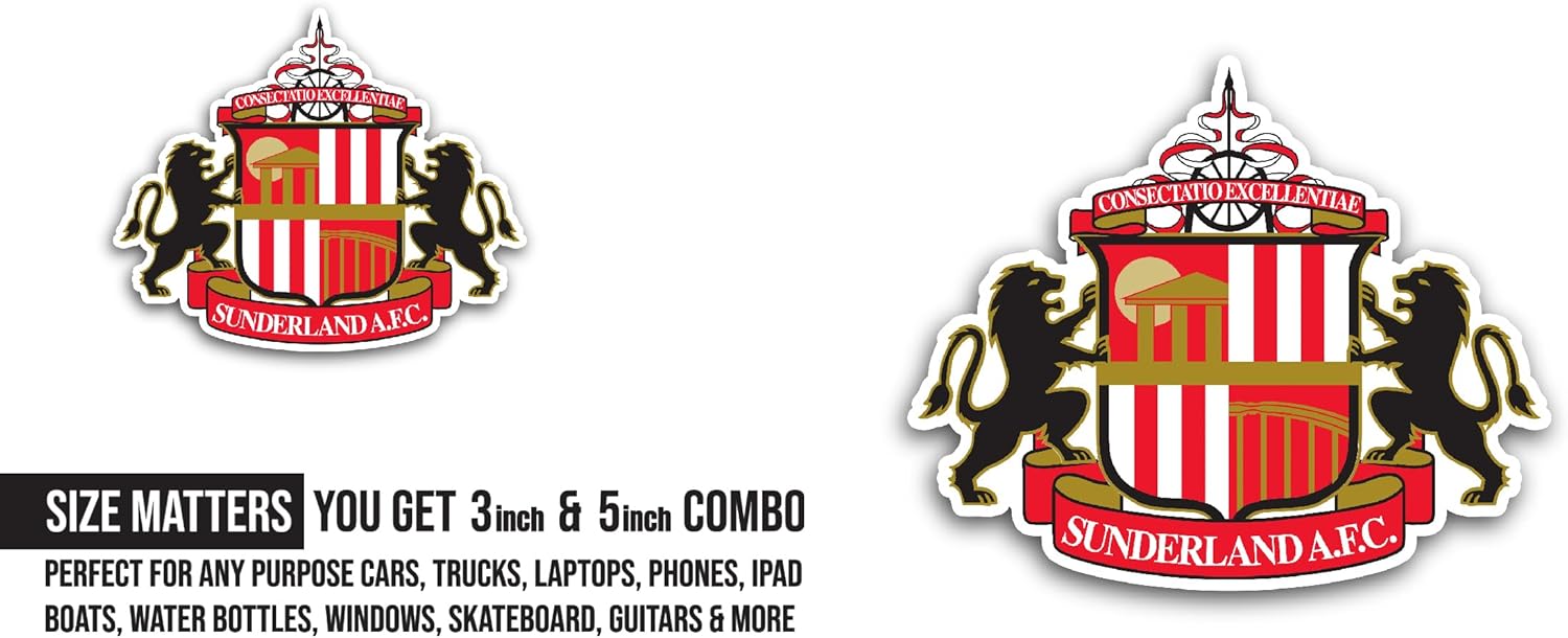 2 (Pieces) 3" and 5" Sunderl@nd Sticker, Waterproof Vinyl Decals for Many Purpose Like Cars, Trucks, Laptops, Phones, Windows and More