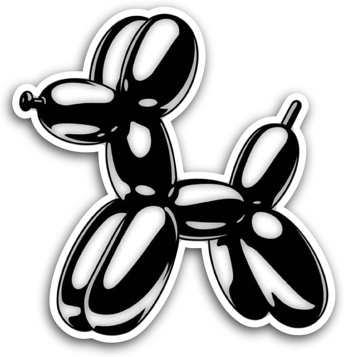 2 (Pieces) 3" and 5" Balloon Dog Sticker, Waterproof Vinyl Decals for Many Purpose Like Cars, Trucks, Laptops, Phones, Windows and More