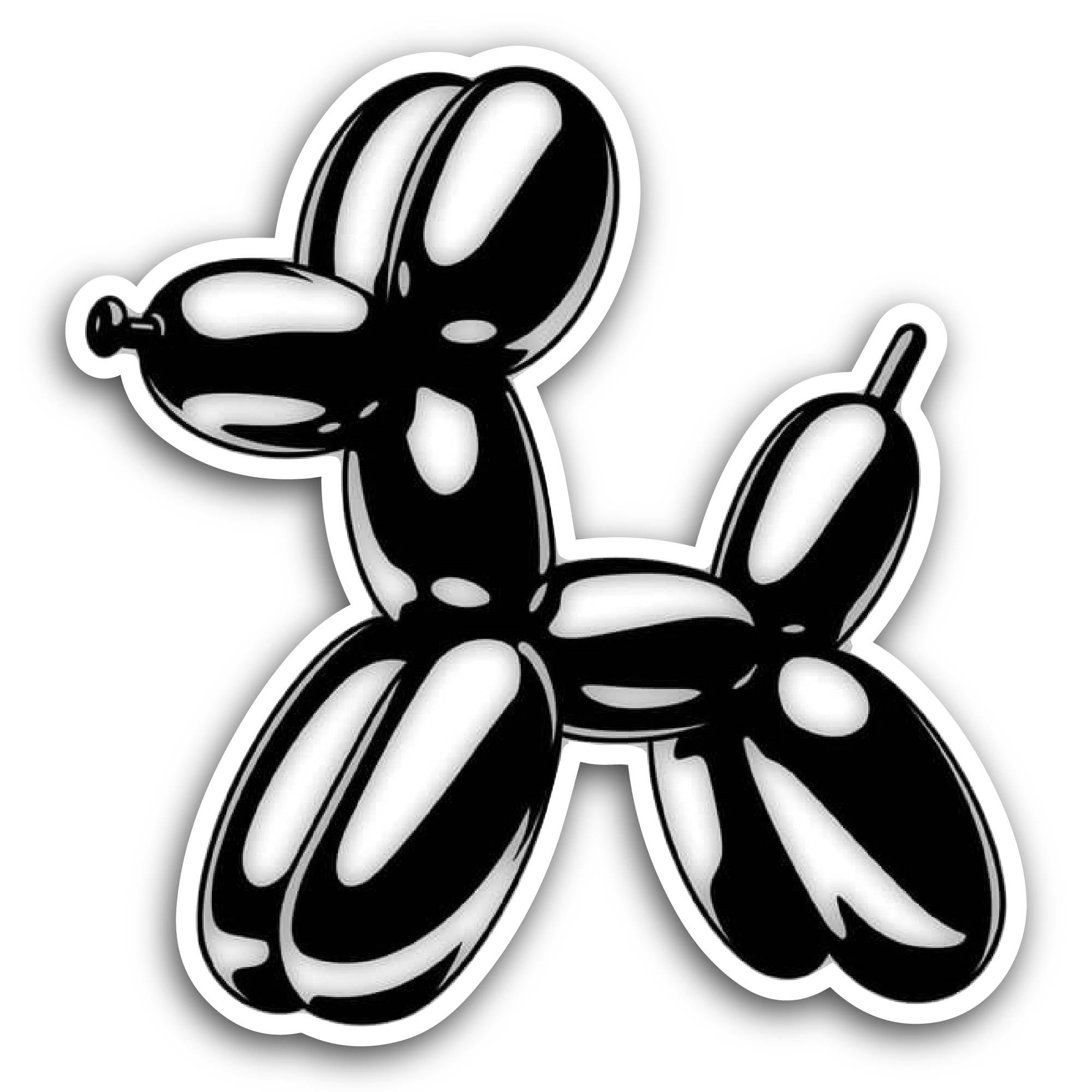 2 (Pieces) 3" and 5" Balloon Dog Sticker, Waterproof Vinyl Decals for Many Purpose Like Cars, Trucks