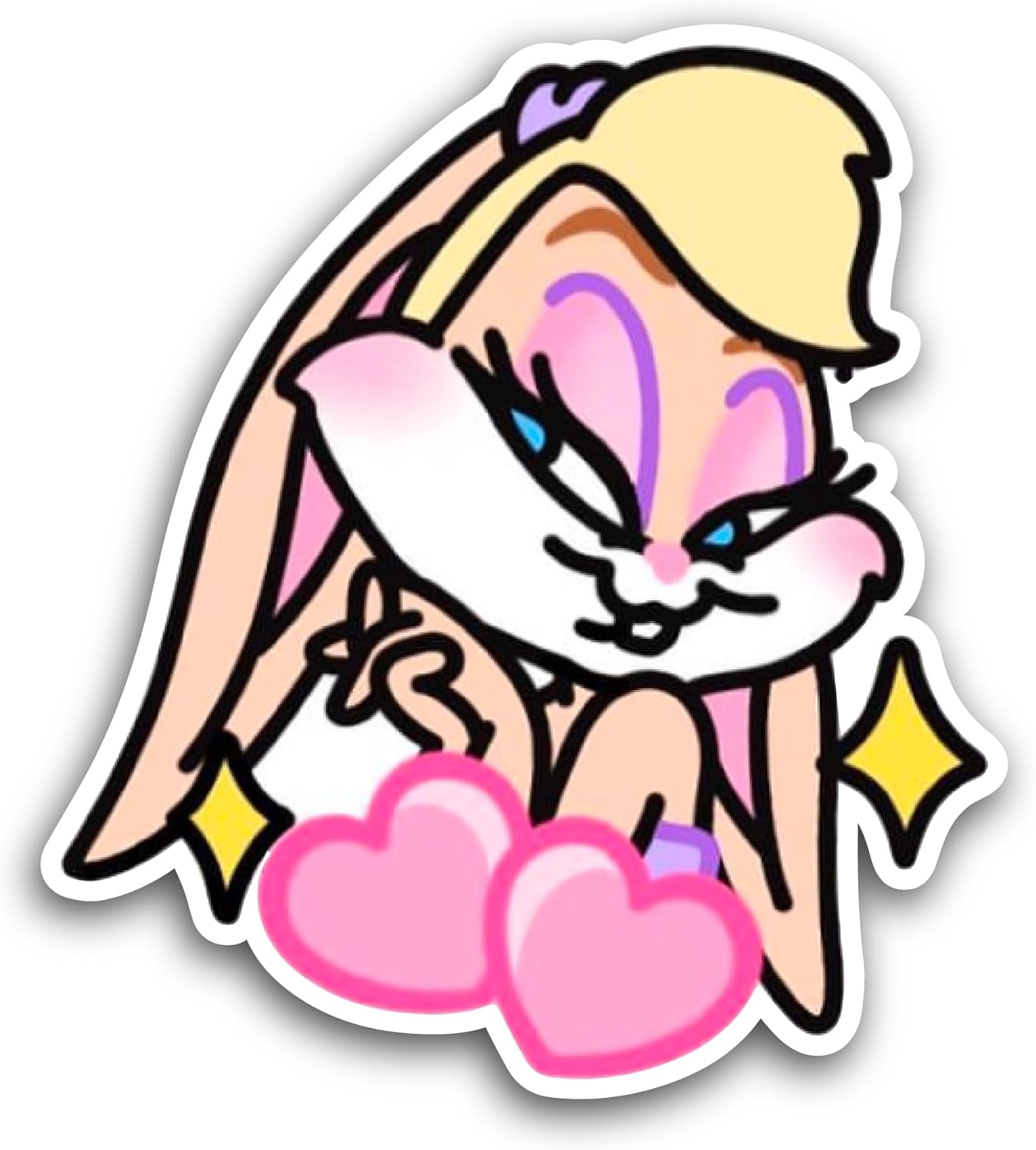 2 (Pieces) 3" and 5" L0la Bunny Sticker, Waterproof Vinyl Decals for Many Purpose Like Cars, Trucks, Laptops, Phones, Windows and More