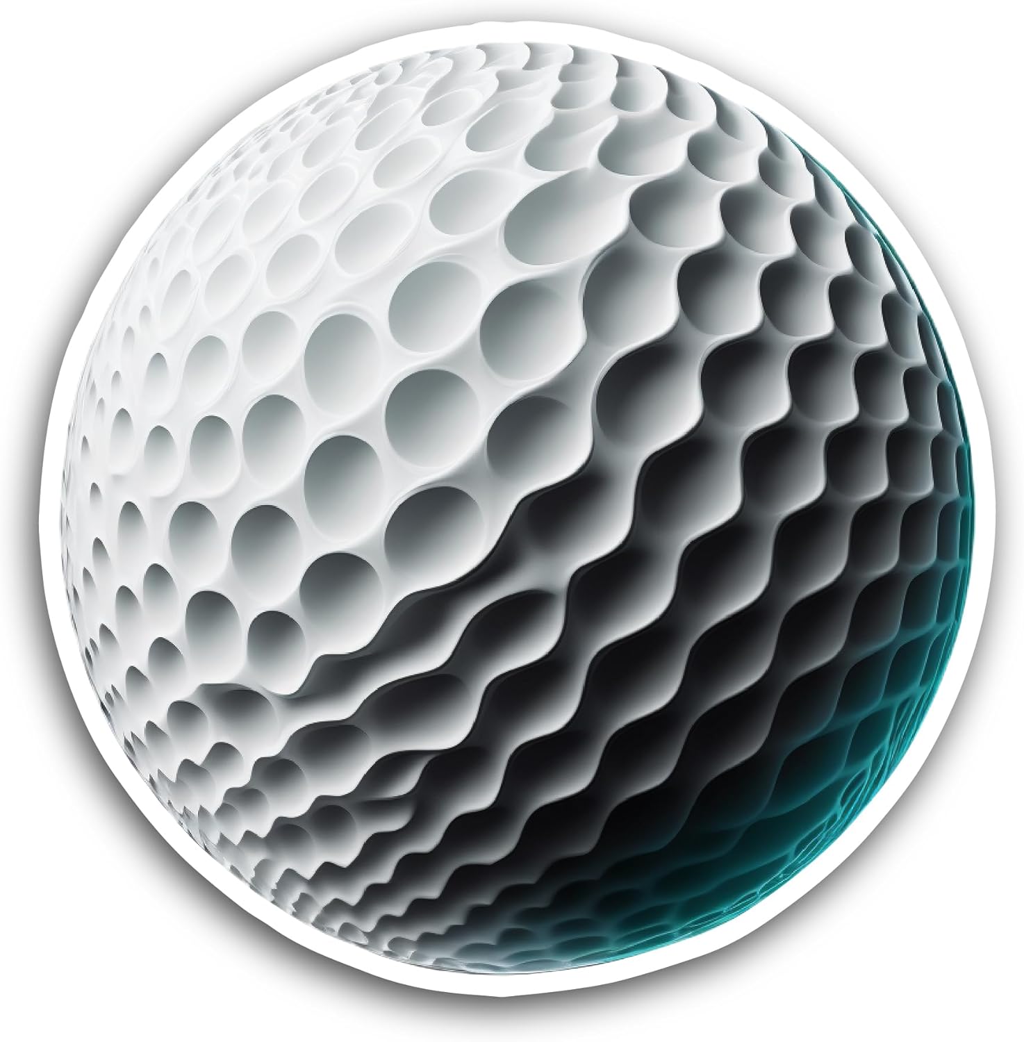 2 (Pieces) 3" and 5" Golf Ball Sticker, Waterproof Vinyl Decals for Many Purpose Like Cars, Trucks, Laptops, Phones, Windows and More