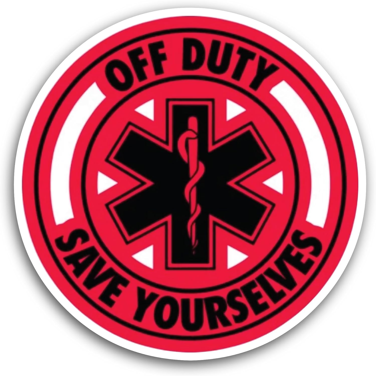2 (Pieces) 3" and 5" Off Duty Sticker, Waterproof Vinyl Decals for Many Purpose Like Cars, Trucks, Laptops, Phones, Windows and More