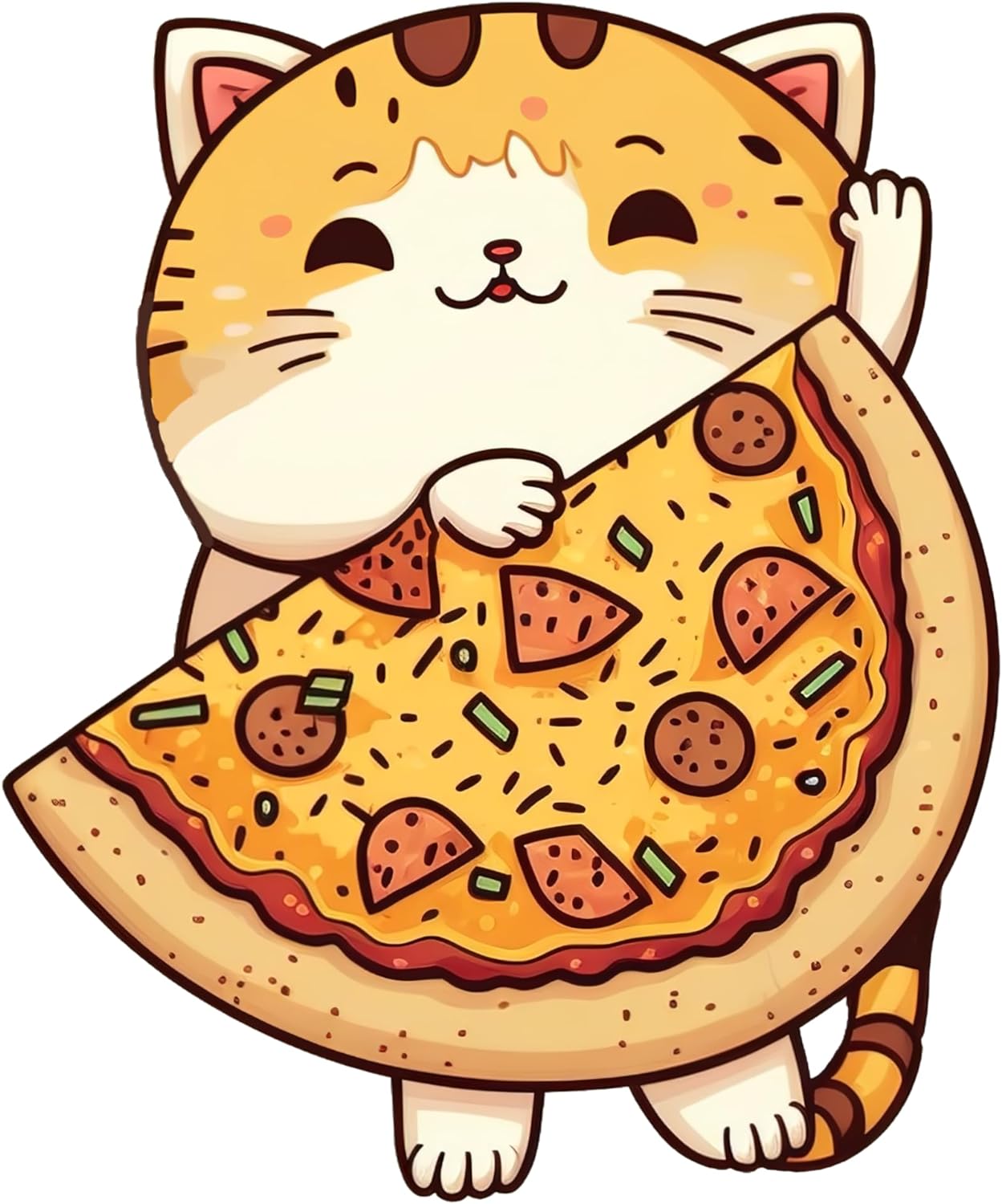 Inspirational Quote "Cat Eating Pizza" Motivational Sticker Vinyl Decal Motivation Stickers- 5" Vinyl Sticker Waterproof