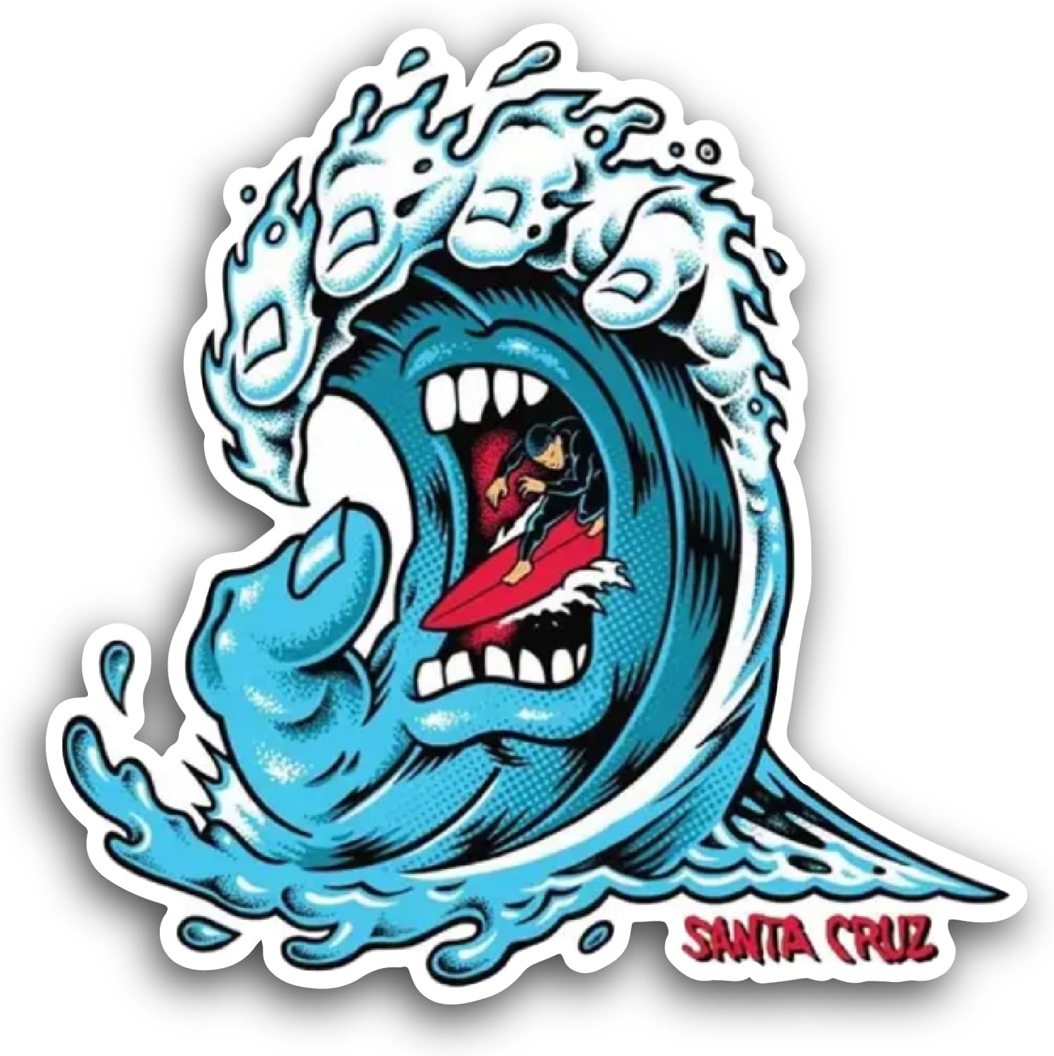 2 (Pieces) 3" and 5" Screaming Wave Sticker, Waterproof Vinyl Decals for Many Purpose Like Cars, Trucks, Laptops, Phones, Windows and More