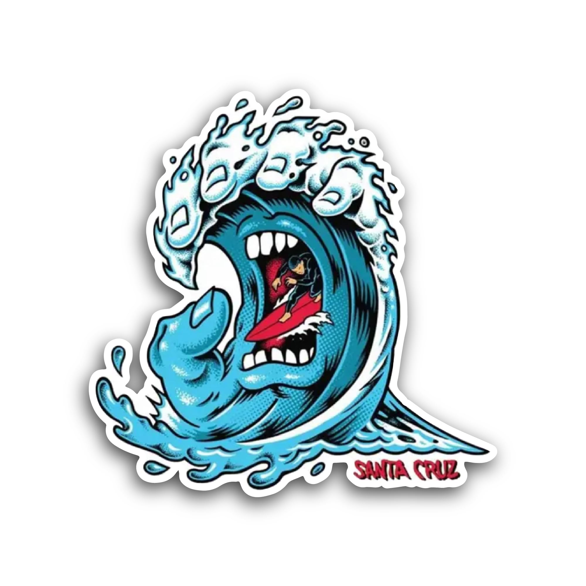 2 (Pieces) 3" and 5" Screaming Wave Sticker, Waterproof Vinyl Decals for Many Purpose Like Cars, Tru