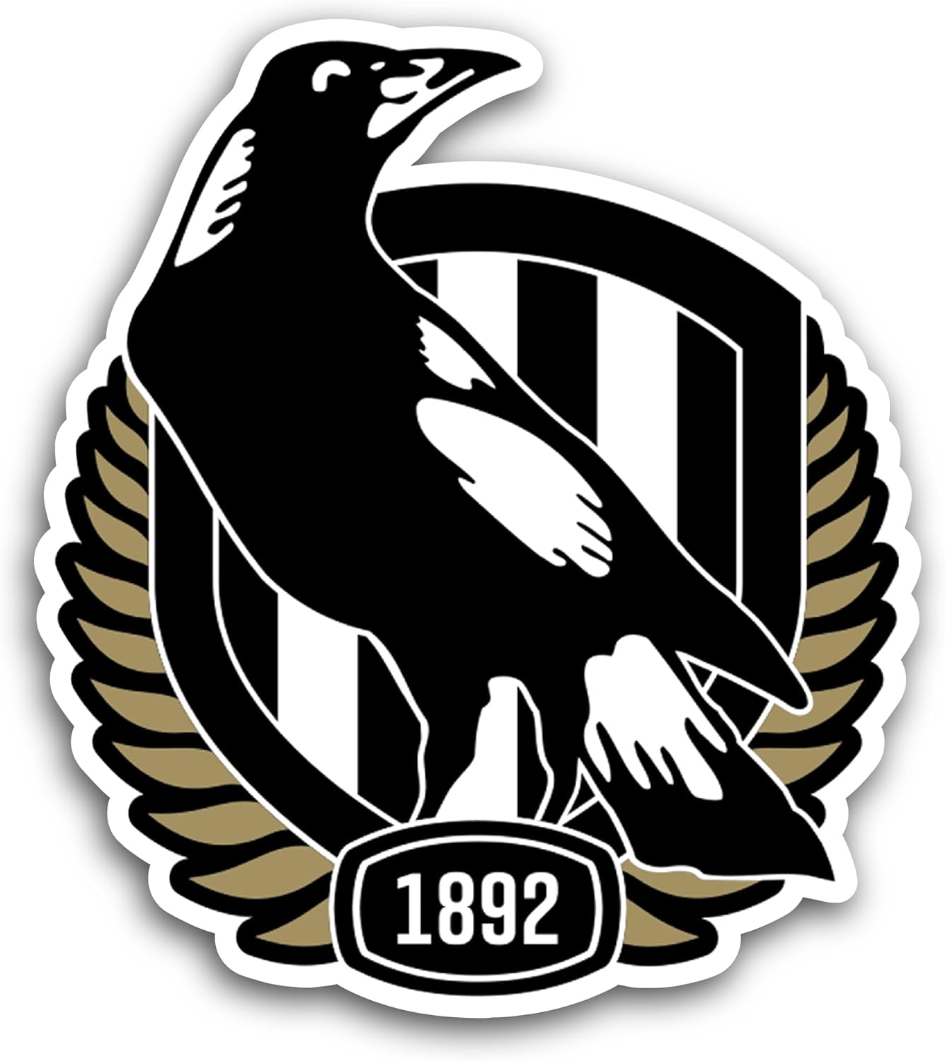 2 (Pieces) 3" and 5" C0llingwood Football Club Decal Sticker, Waterproof Vinyl Decals for Many Purpose Like Cars, Trucks, Laptops, Phones, Windows and More