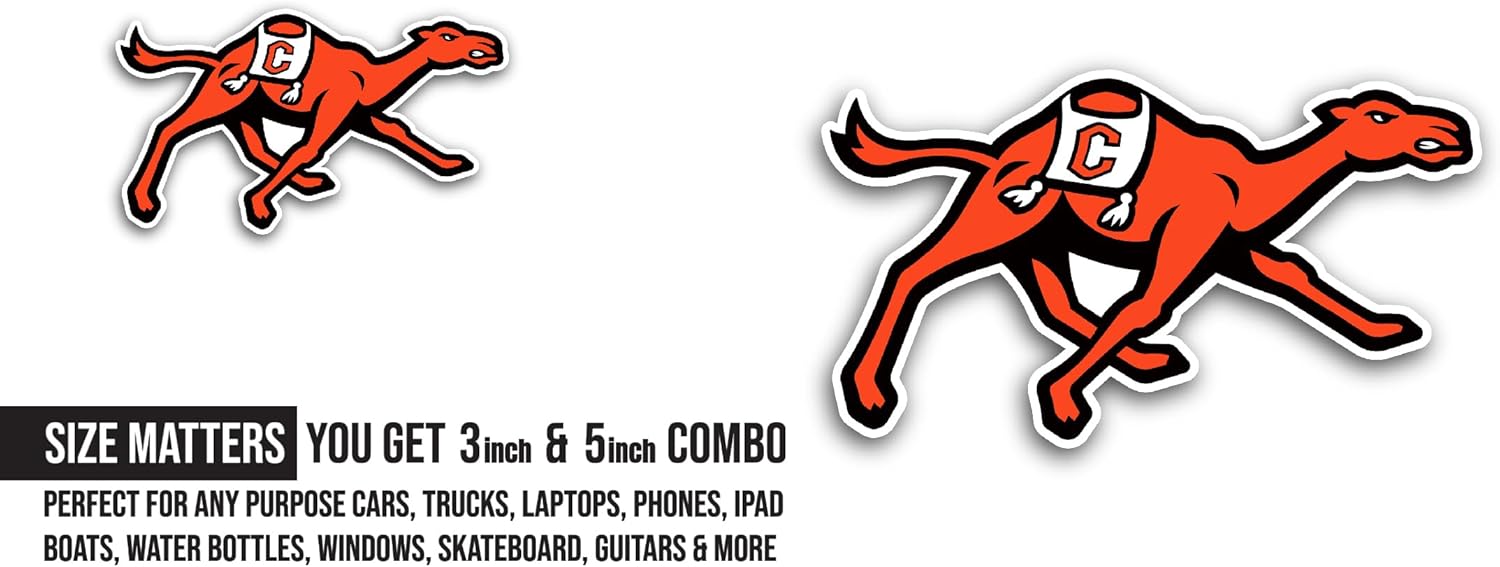 2 (Pieces) 3" and 5" C@mpbell F1ghting Camels Decal Sticker, Waterproof Vinyl Decals for Many Purpose Like Cars, Trucks, Laptops, Phones, Windows and More