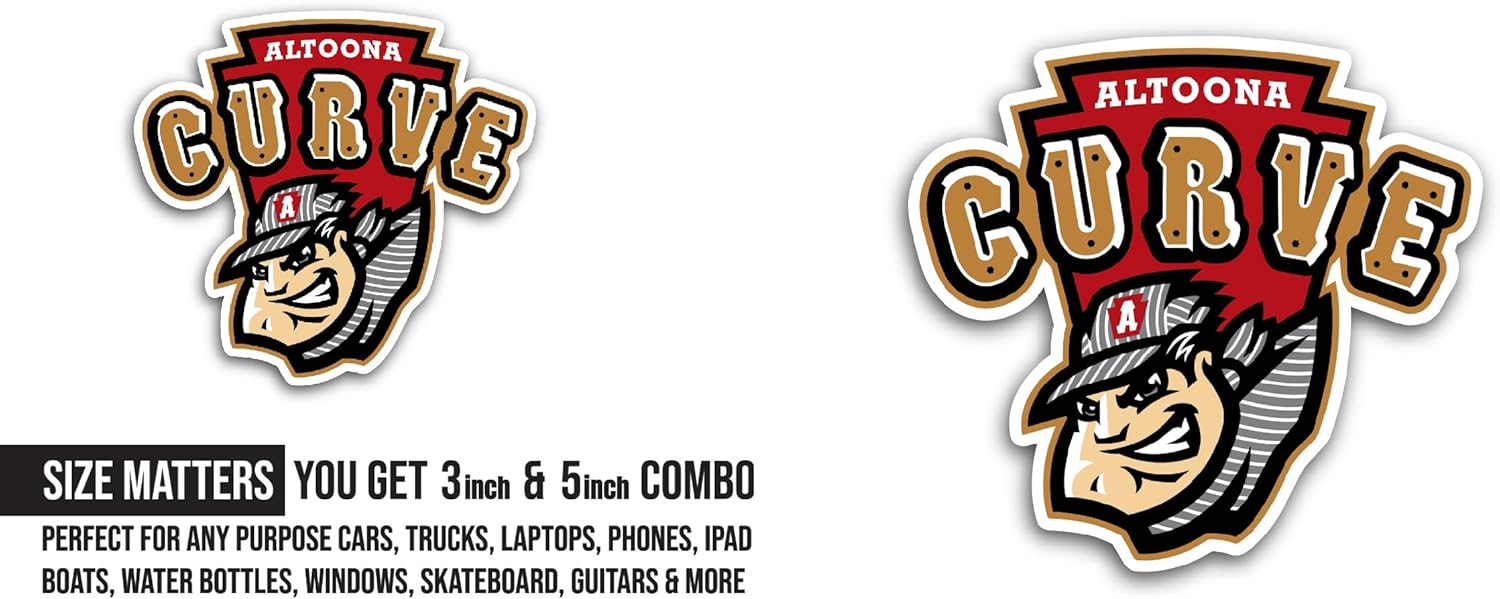 2 (Pieces) 3" and 5" Alt00na Curve Logo Sticker, Waterproof Vinyl Decals for Many Purpose Like Cars, Trucks, Laptops, Phones, Windows and More