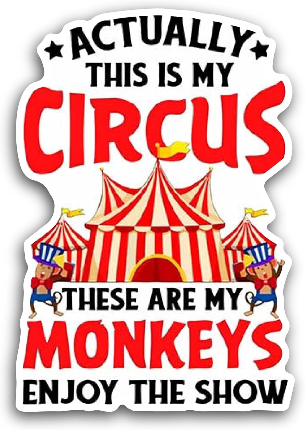 2 (Pieces) 3" and 5" Circus Sticker, Waterproof Vinyl Decals for Many Purpose Like Cars, Trucks, Laptops, Phones, Windows and More