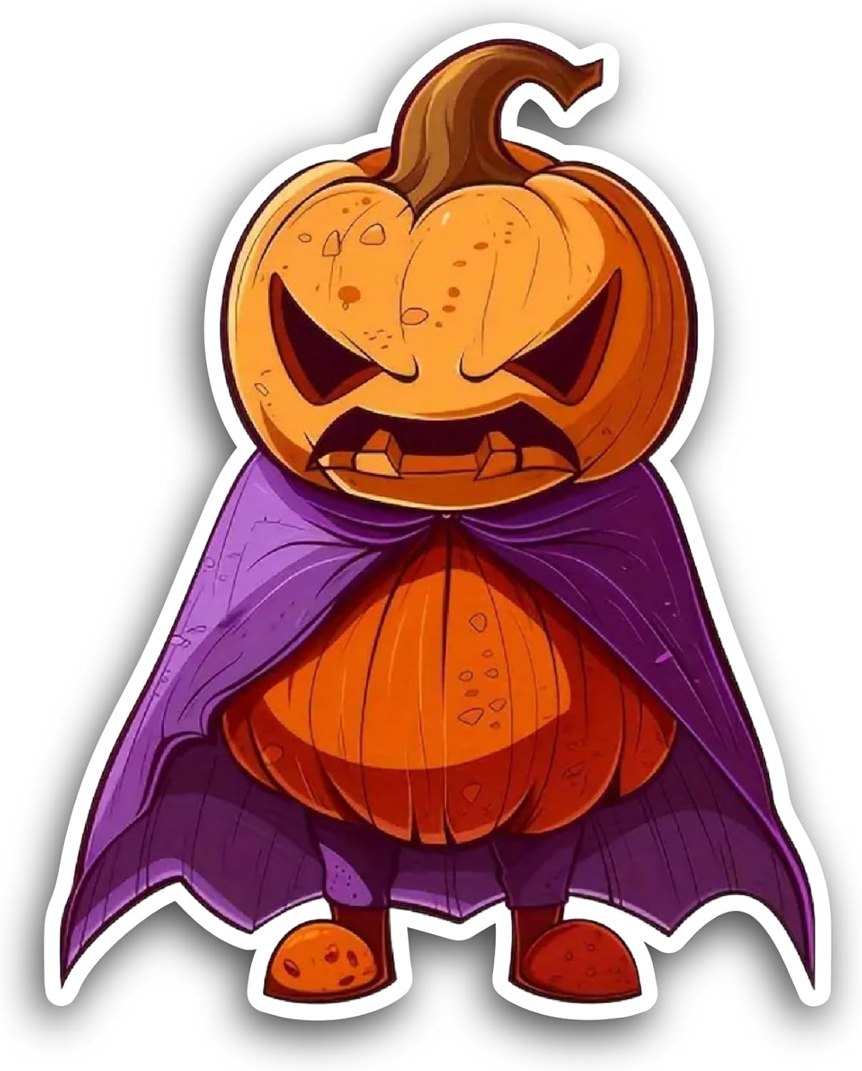 2 (Pieces) 3" and 5" Halloween Pumpkin Sticker, Waterproof Vinyl Decals for Many Purpose Like Cars, Trucks, Laptops, Phones, Windows and More