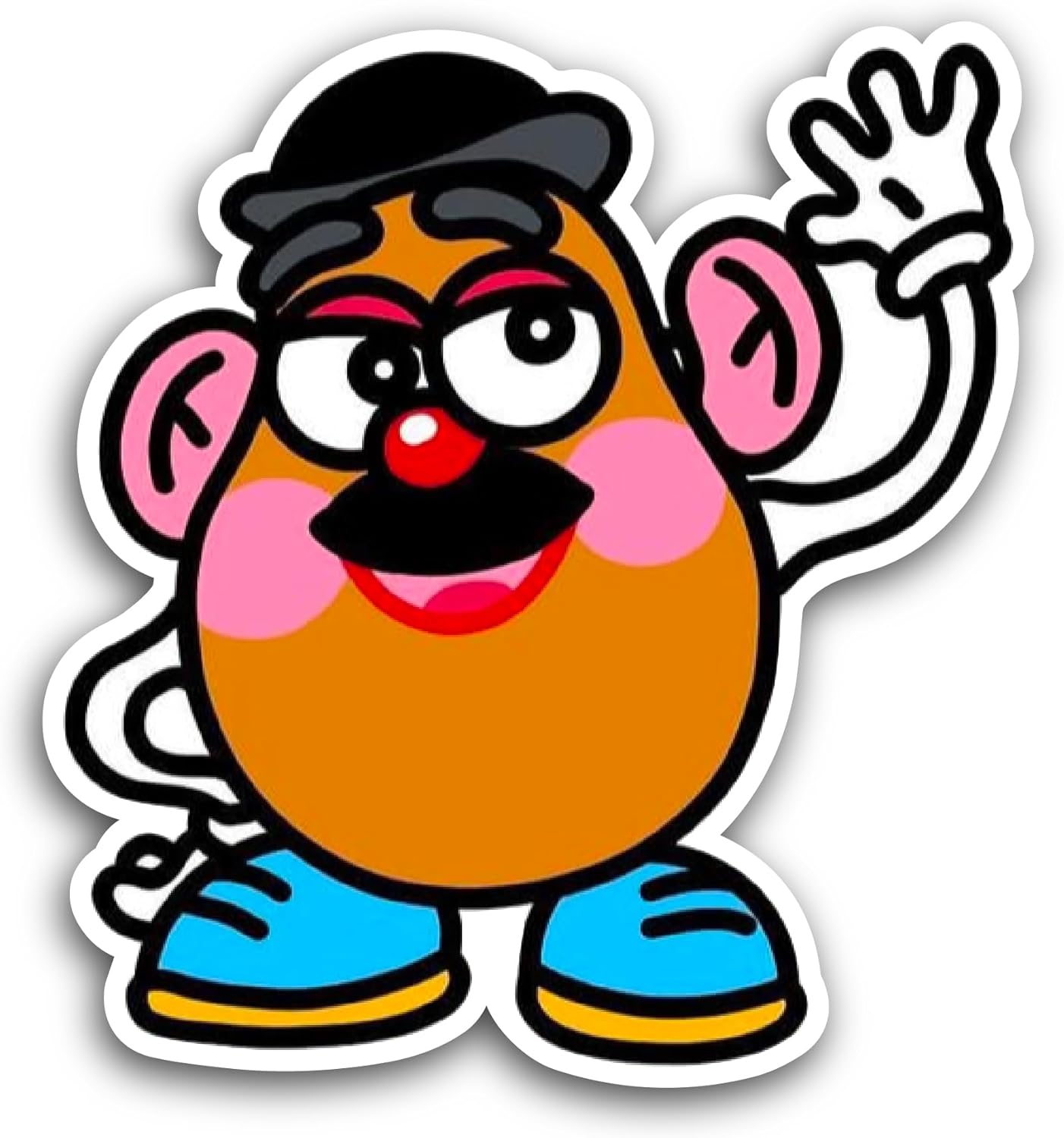 2 (Pieces) 3" and 5" Cartoon Potato Sticker, Waterproof Vinyl Decals for Many Purpose Like Cars, Trucks, Laptops, Phones, Windows and More