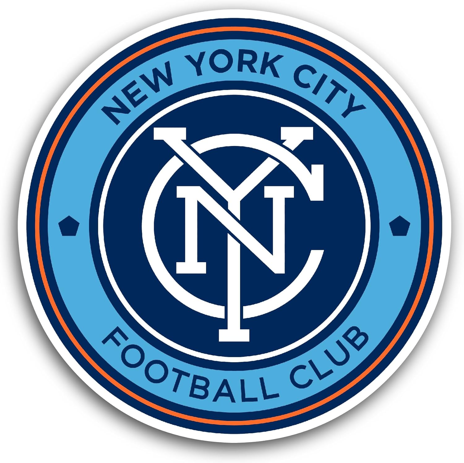 2 (Pieces) 3" and 5" New Y0rk City FC Sticker, Waterproof Vinyl Decals for Many Purpose Like Cars, Trucks, Laptops, Phones, Windows and More
