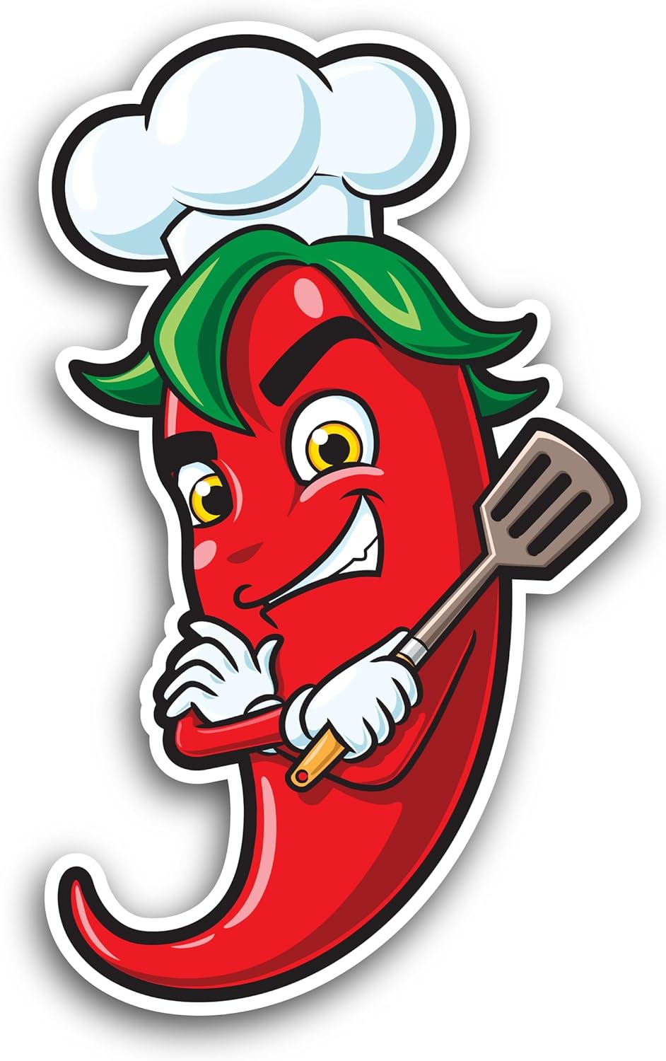 2 (Pieces) 3" and 5" Chili Chief Vector Sticker, Waterproof Vinyl Decals for Many Purpose Like Cars, Trucks, Laptops, Phones, Windows and More