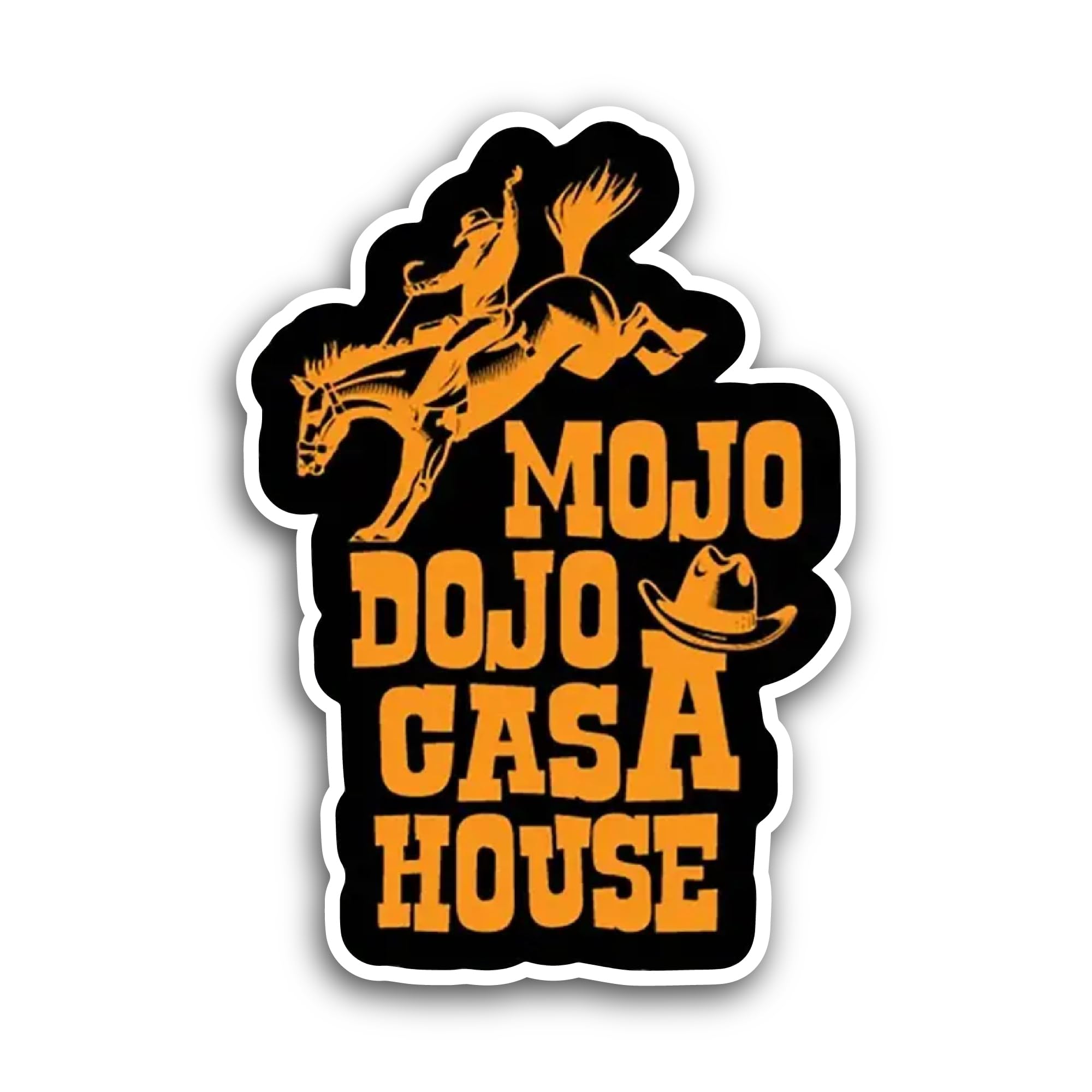 2 (Pieces) 3" and 5" Mojo Dojo Casa House Text Sticker, Waterproof Vinyl Decals for Many Purpose Lik