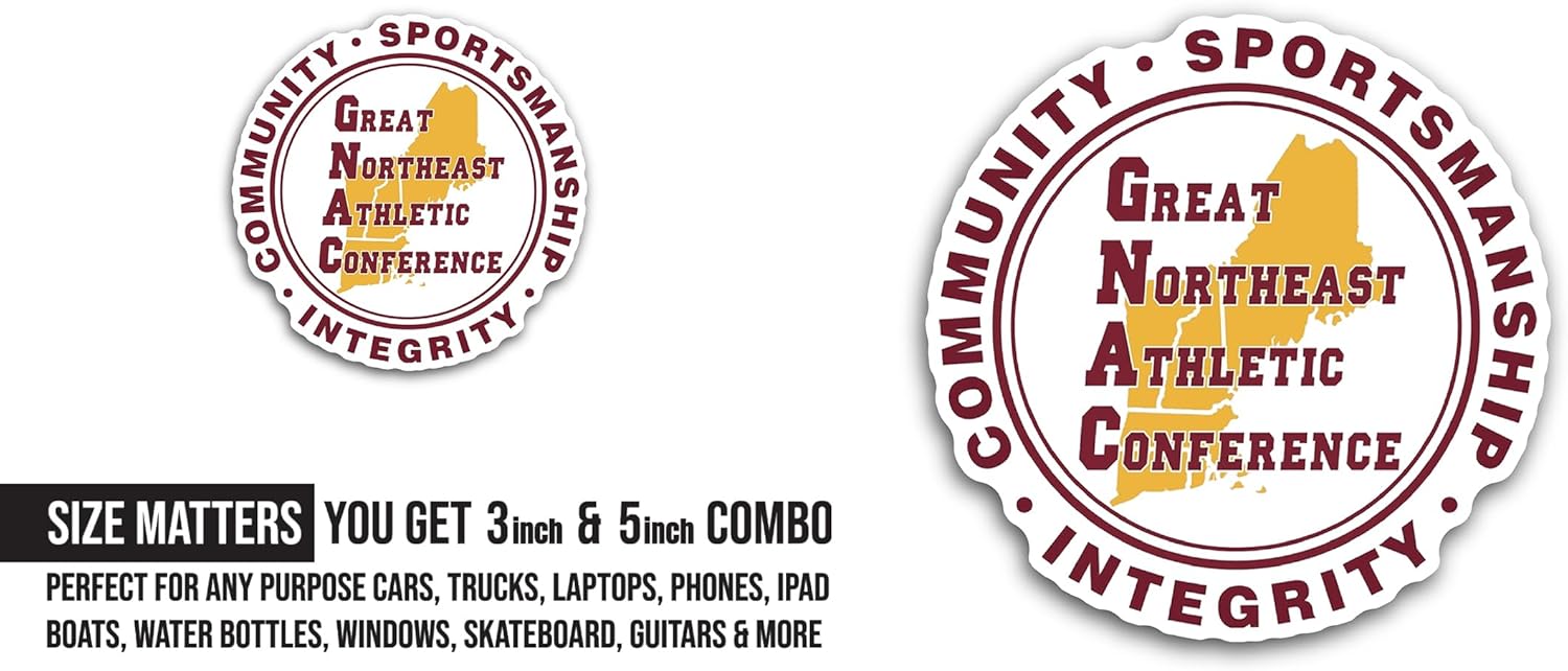2 (Pieces) 3" and 5" Great N0rtheast Athletic Conference Sticker, Waterproof Vinyl Decals for Many Purpose Like Cars, Trucks, Laptops, Phones, Windows and More