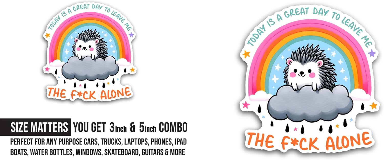 2 (Pieces) 3" and 5" Today is A Great Day Sticker, Waterproof Vinyl Decals for Many Purpose Like Cars, Trucks, Laptops, Phones, Windows and More