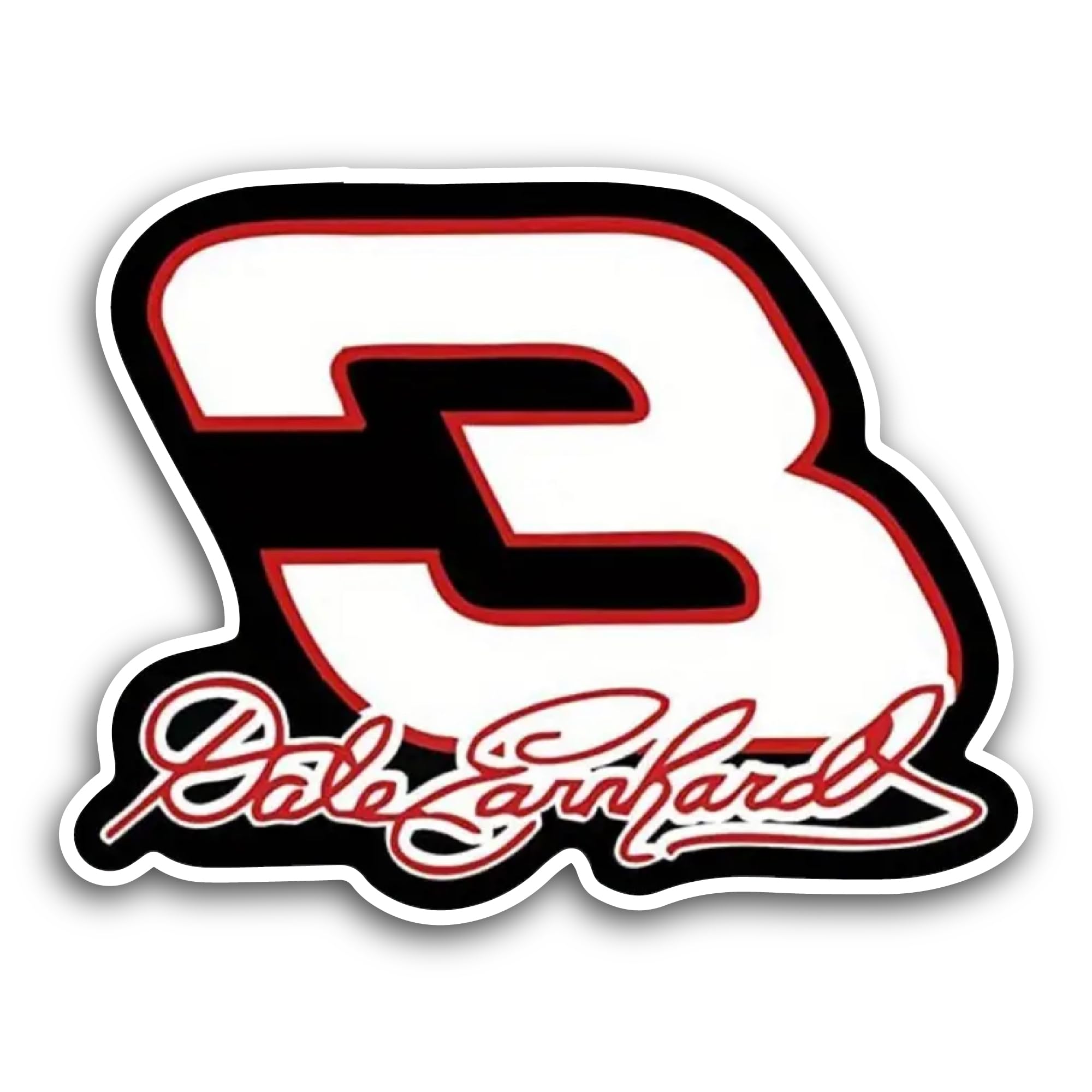 2 (Pieces) 3" and 5" D@le Earnhardt Sticker, Waterproof Vinyl Decals for Many Purpose Like Cars, Tru