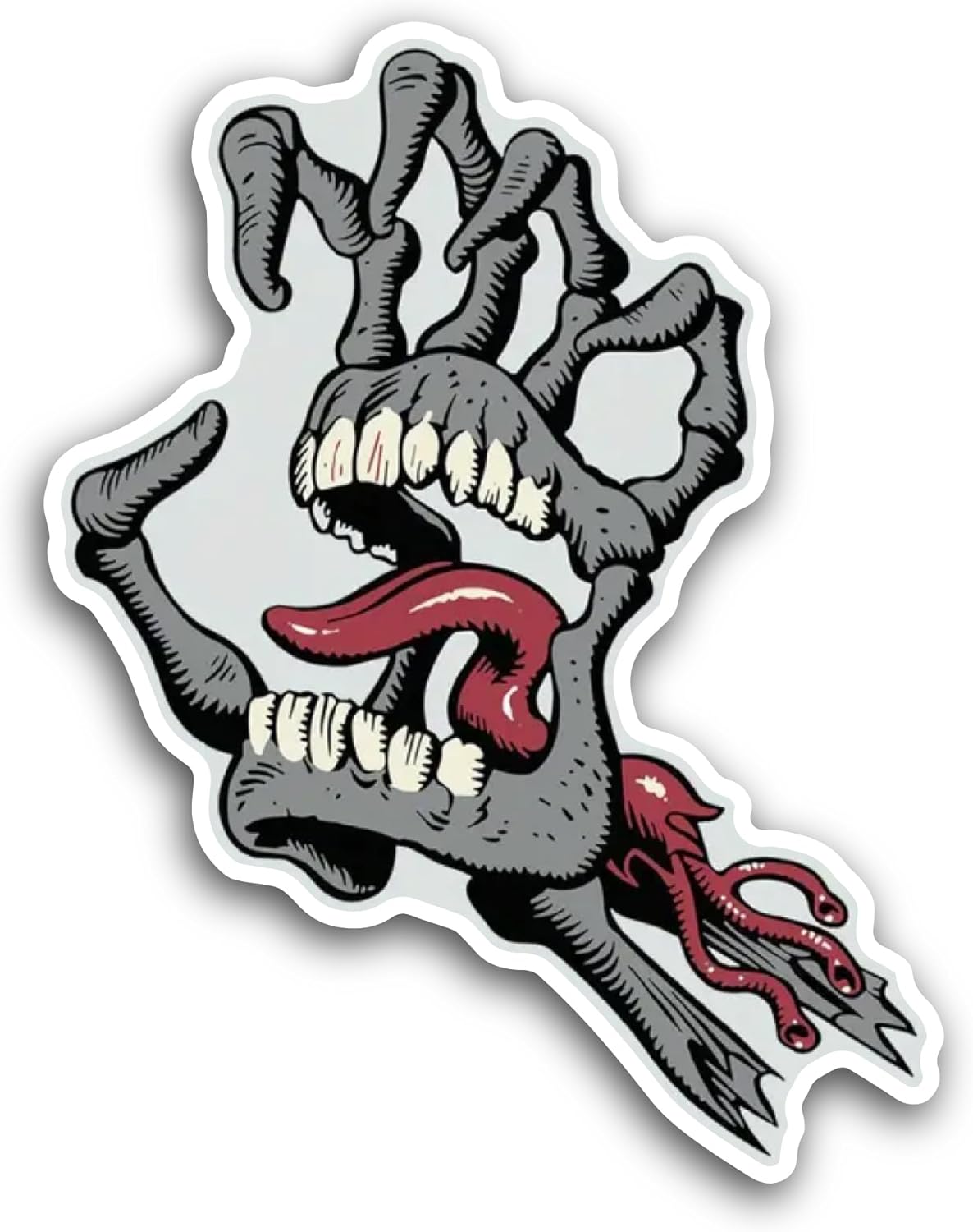 2 (Pieces) 3" and 5" Skeleton Screaming Hand Sticker, Waterproof Vinyl Decals for Many Purpose Like Cars, Trucks, Laptops, Phones, Windows and More