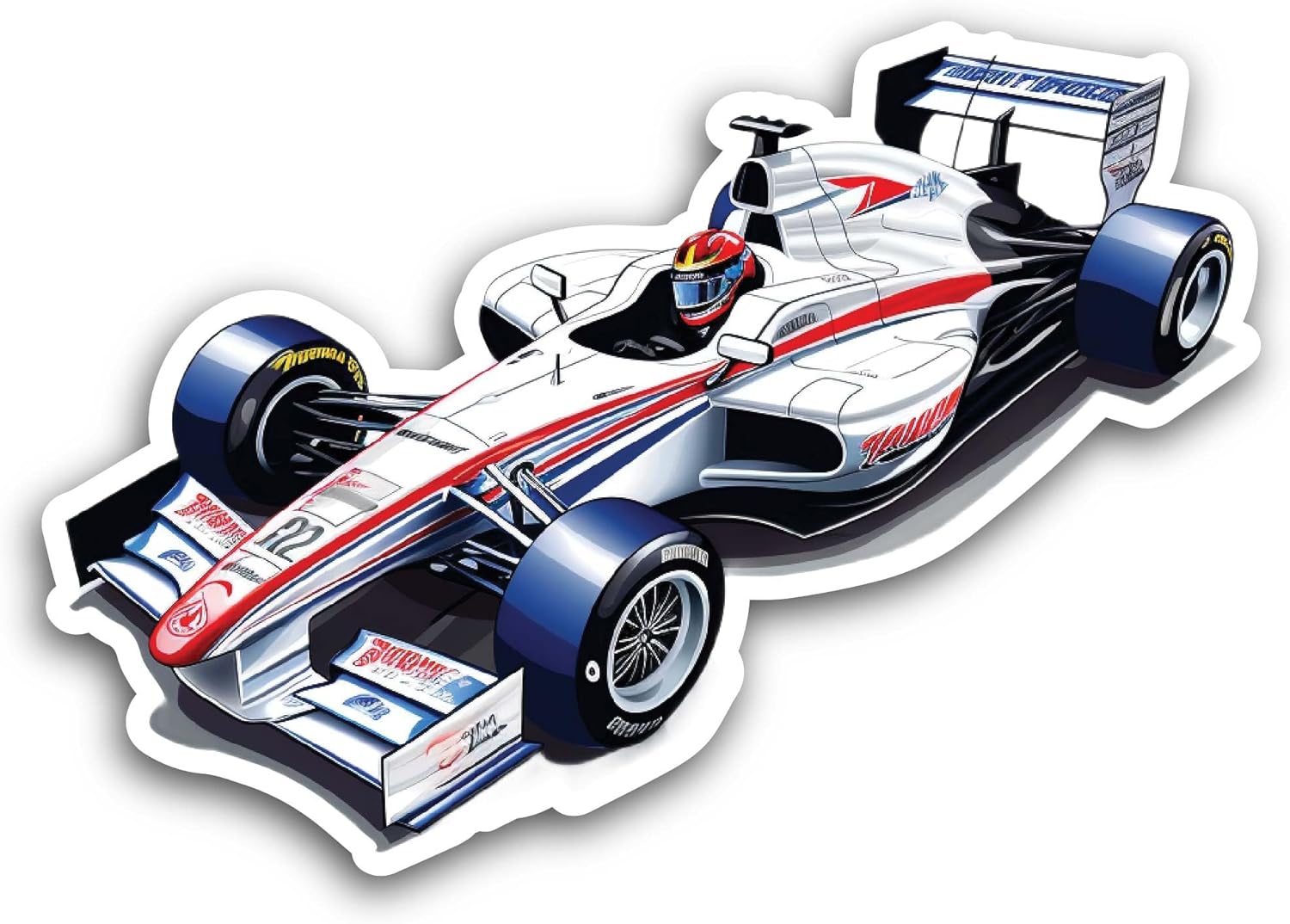 2 (Pieces) 3" and 5" Sport Car Sticker, Waterproof Vinyl Decals for Many Purpose Like Cars, Trucks, Laptops, Phones, Windows and More