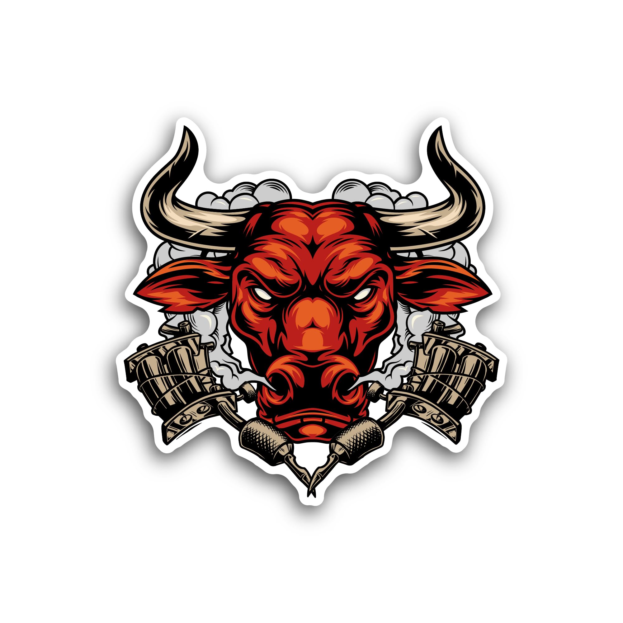 2 (Pieces) 3" and 5" Hot Bull Head Sticker, Waterproof Vinyl Decals for Many Purpose Like Cars, Truc
